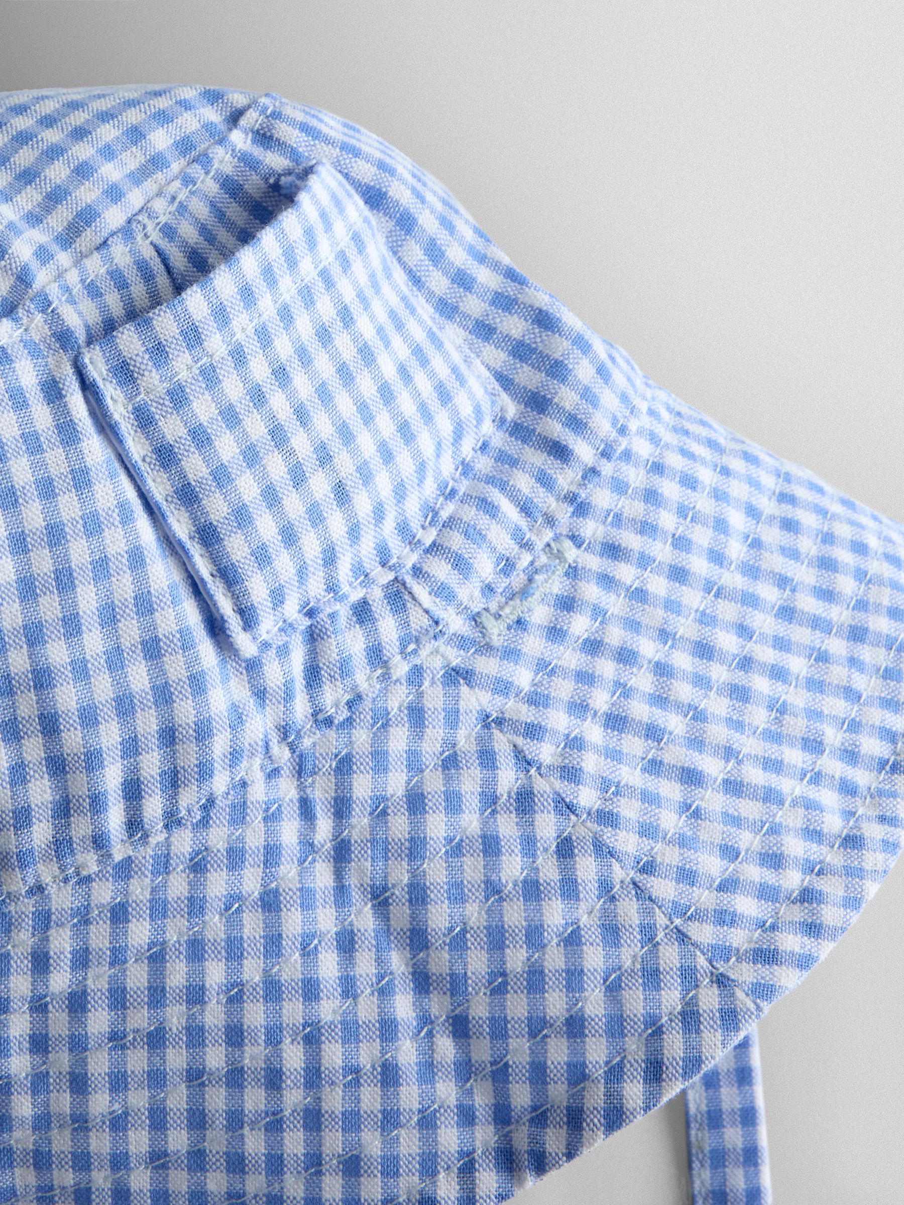 Light Blue Gingham Reversible Bucket Hat - Image 6 of 7