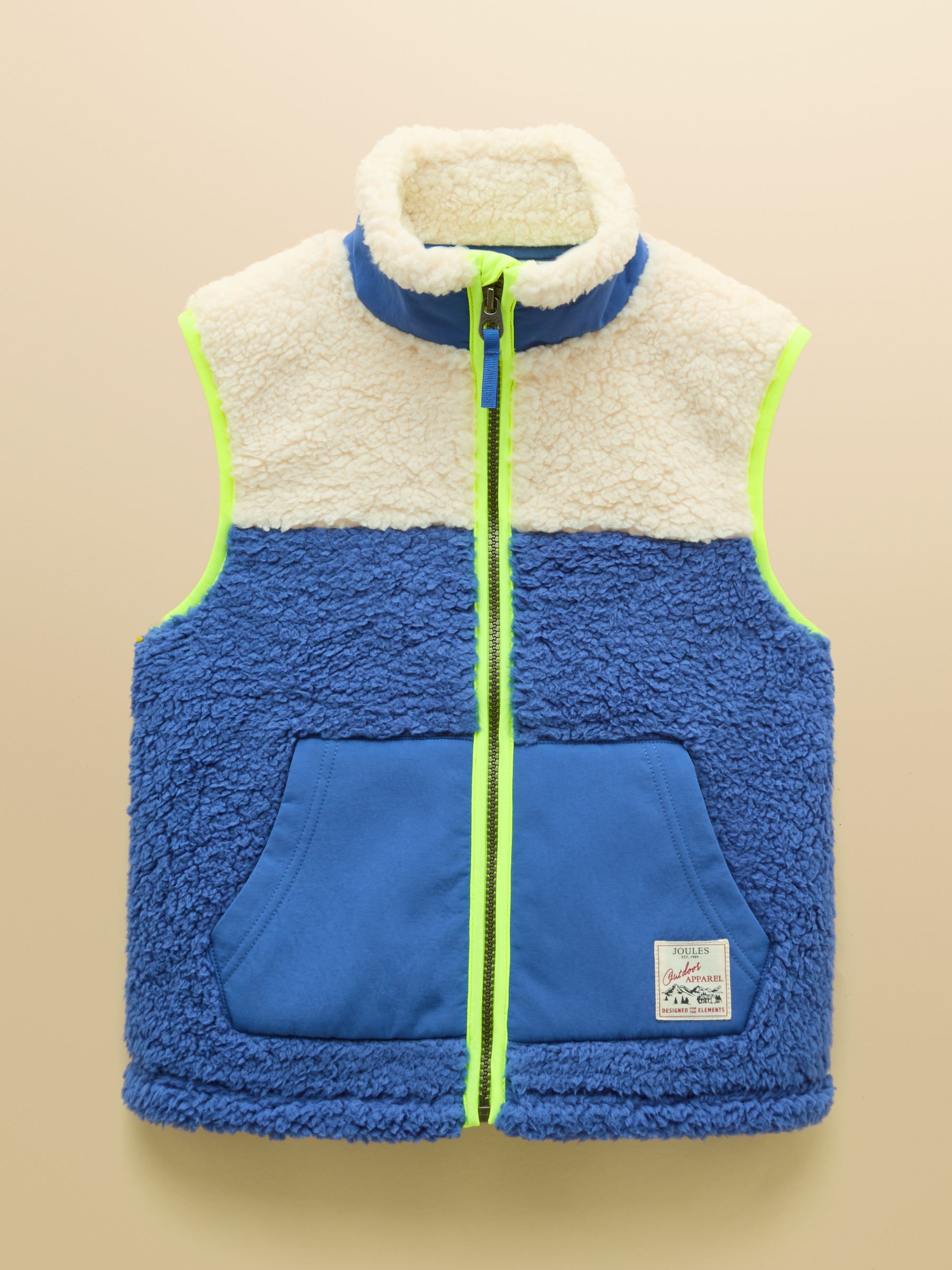 Boys' Billy Cream & Blue Fleece Gilet - Image 1 of 4