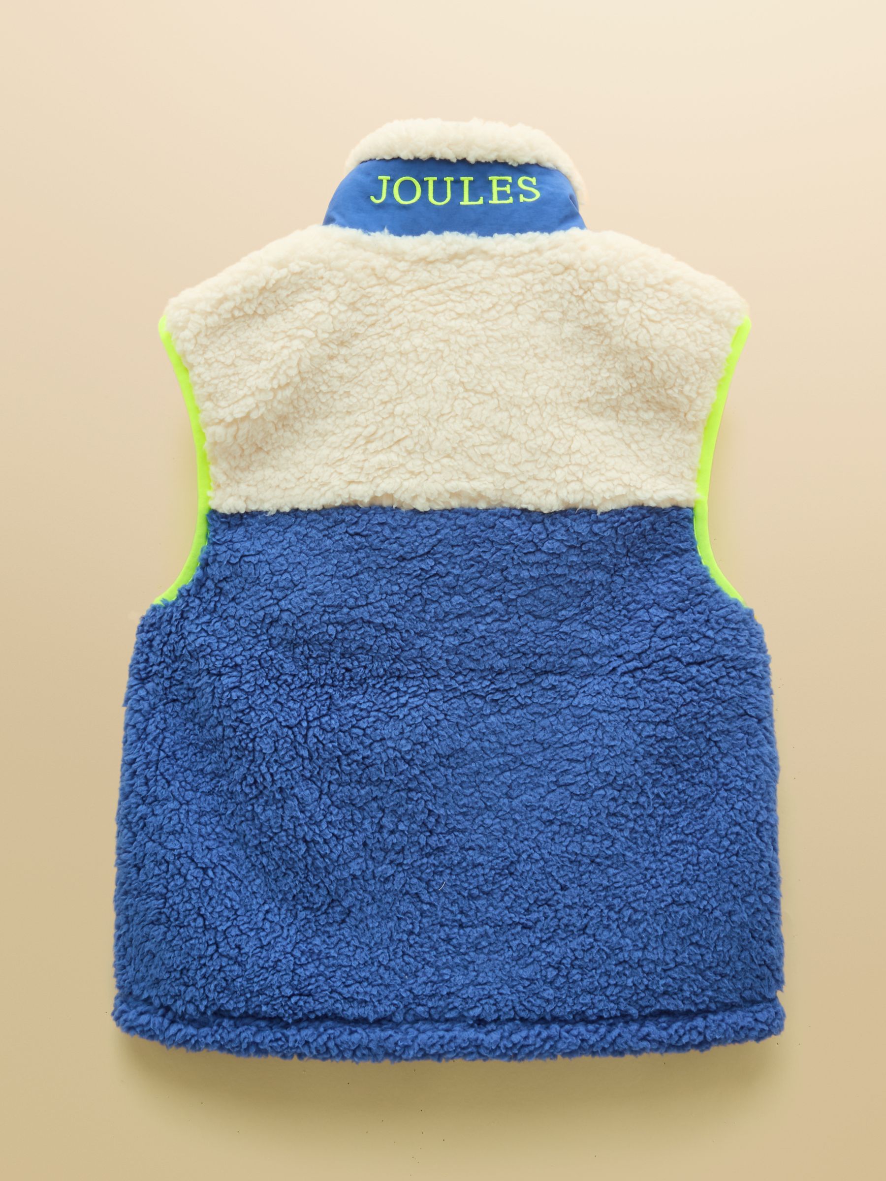 Boys' Billy Cream & Blue Fleece Gilet - Image 2 of 4 Boys' Billy Cream & Blue Fleece Gilet - Image 2 of 4