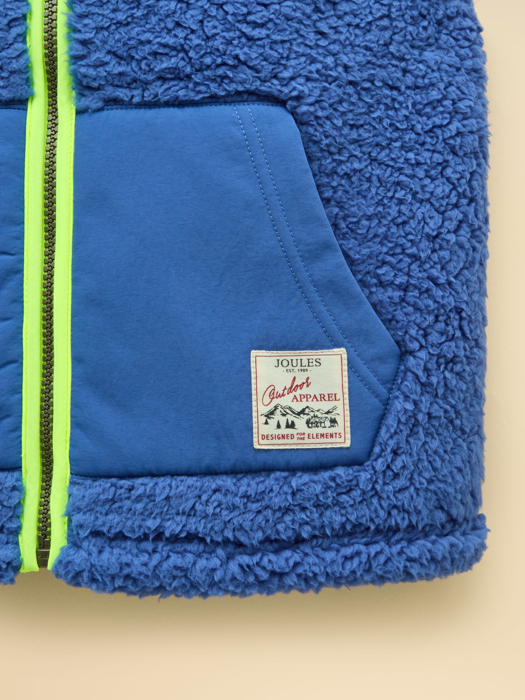 Boys' Billy Cream & Blue Fleece Gilet - Image 3 of 4