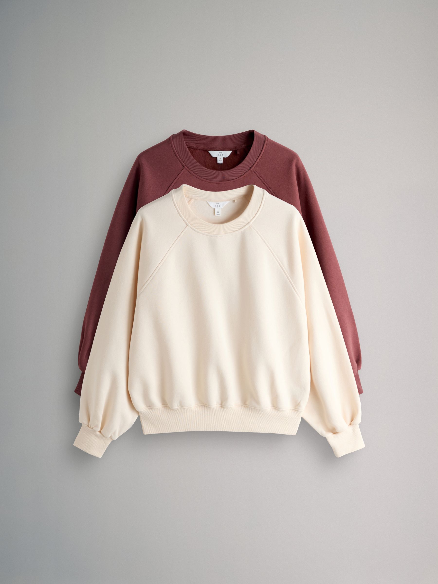 Pink/Cream 2 Pack Raglan Sweat Tops - Image 1 of 5