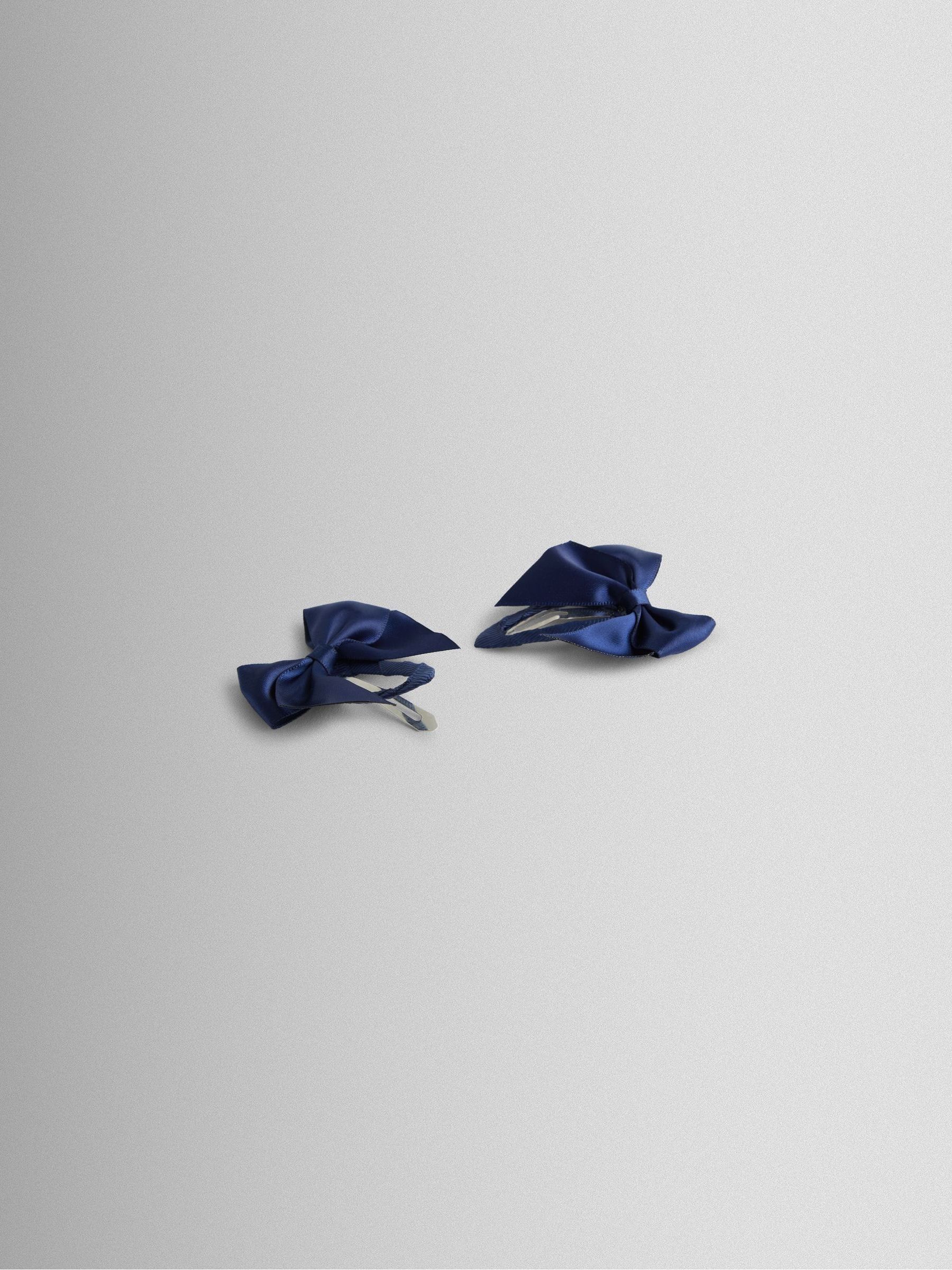 Navy Satin Bow Clips 2 Pack - Image 3 of 3 Navy Satin Bow Clips 2 Pack - Image 3 of 3