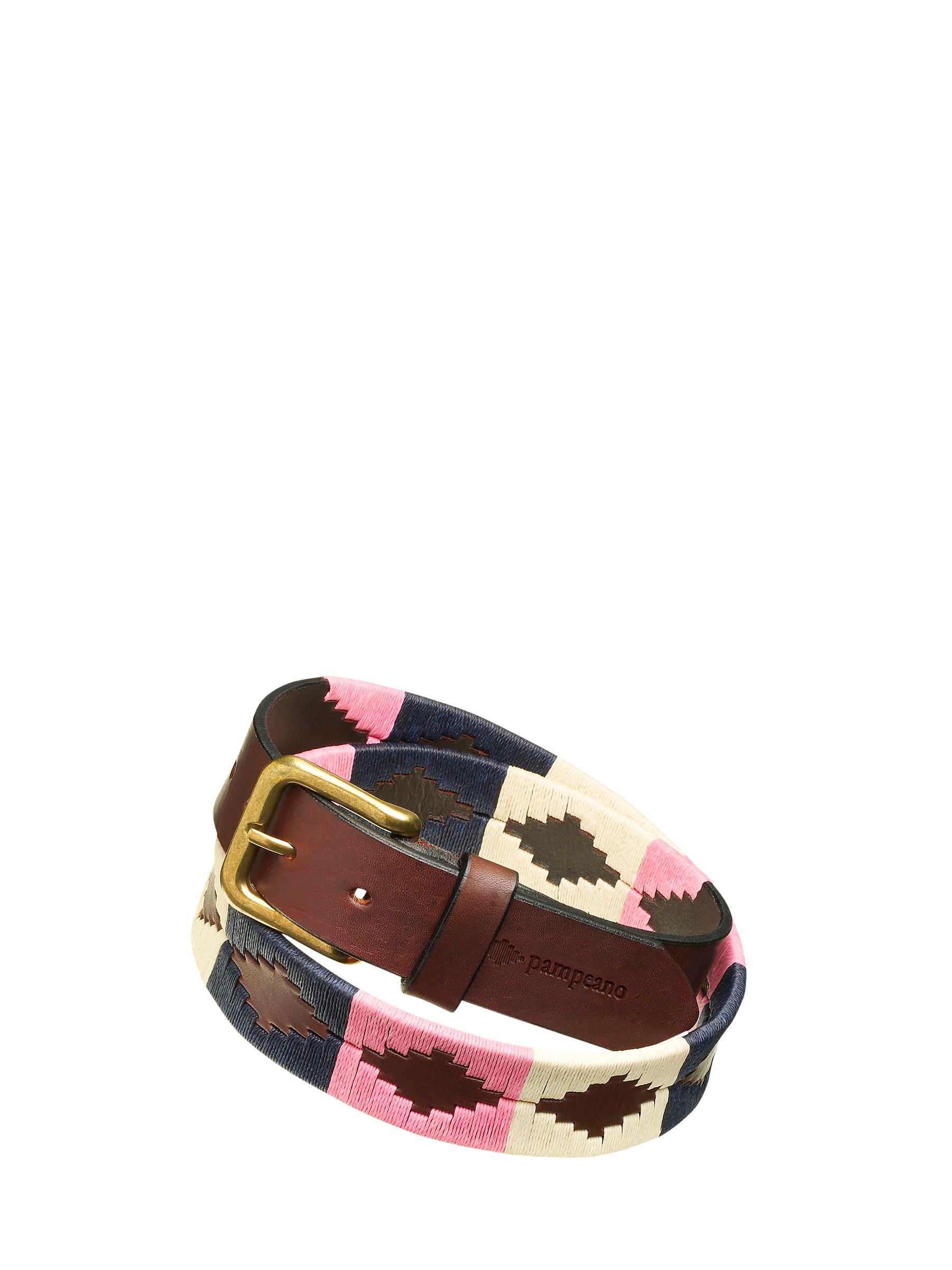 Pink Navy Cream Pampeano Dulce Leather Polo Belt - Image 2 of 2 Pink Navy Cream Pampeano Dulce Leather Polo Belt - Image 2 of 2