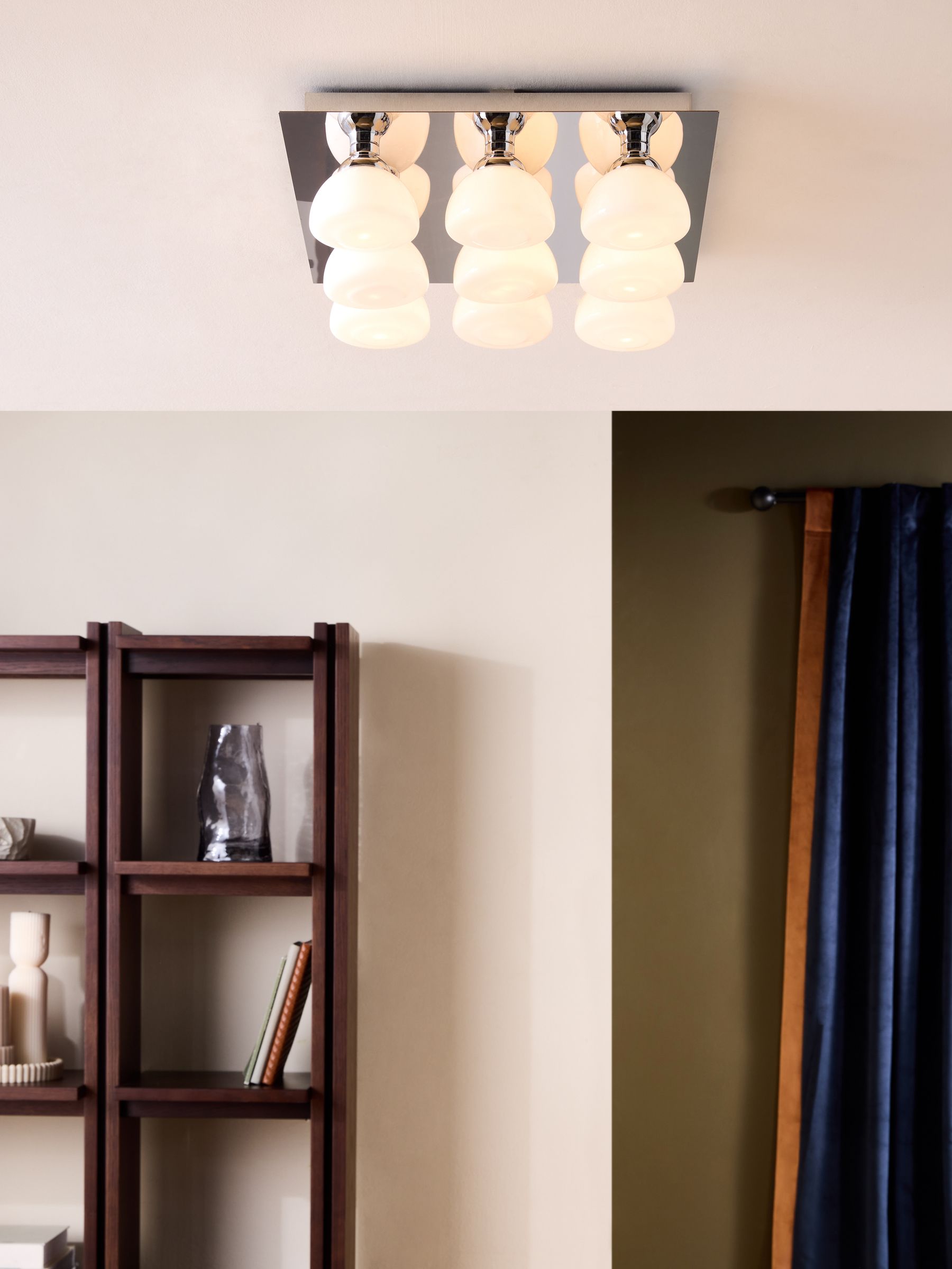 Monroe Flush Fitting Ceiling Light in Chrome - Image 1 of 5