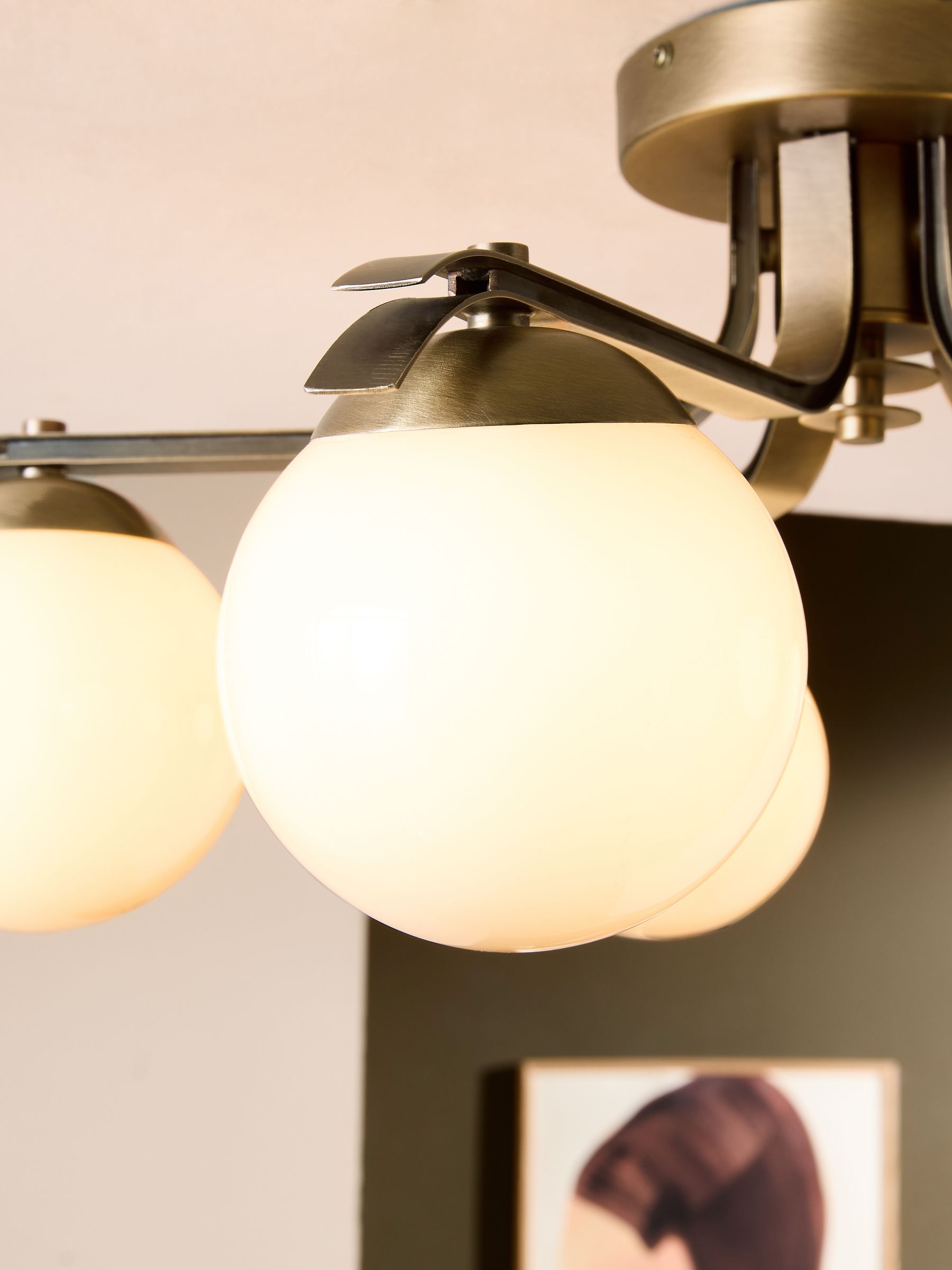 Palla 5 Light Flush Fitting Ceiling Light in Brass - Image 2 of 5