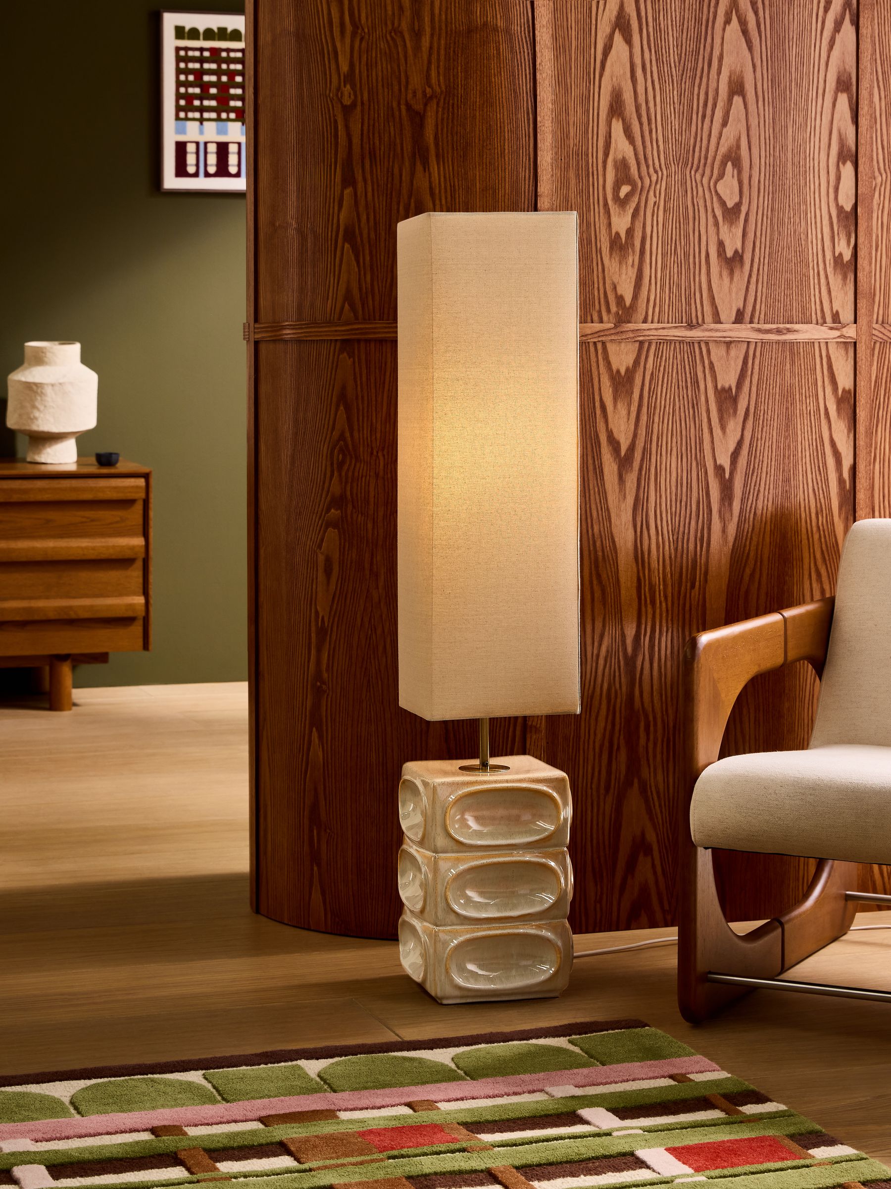 Nell Ceramic Floor Light in Cream - Image 3 of 4