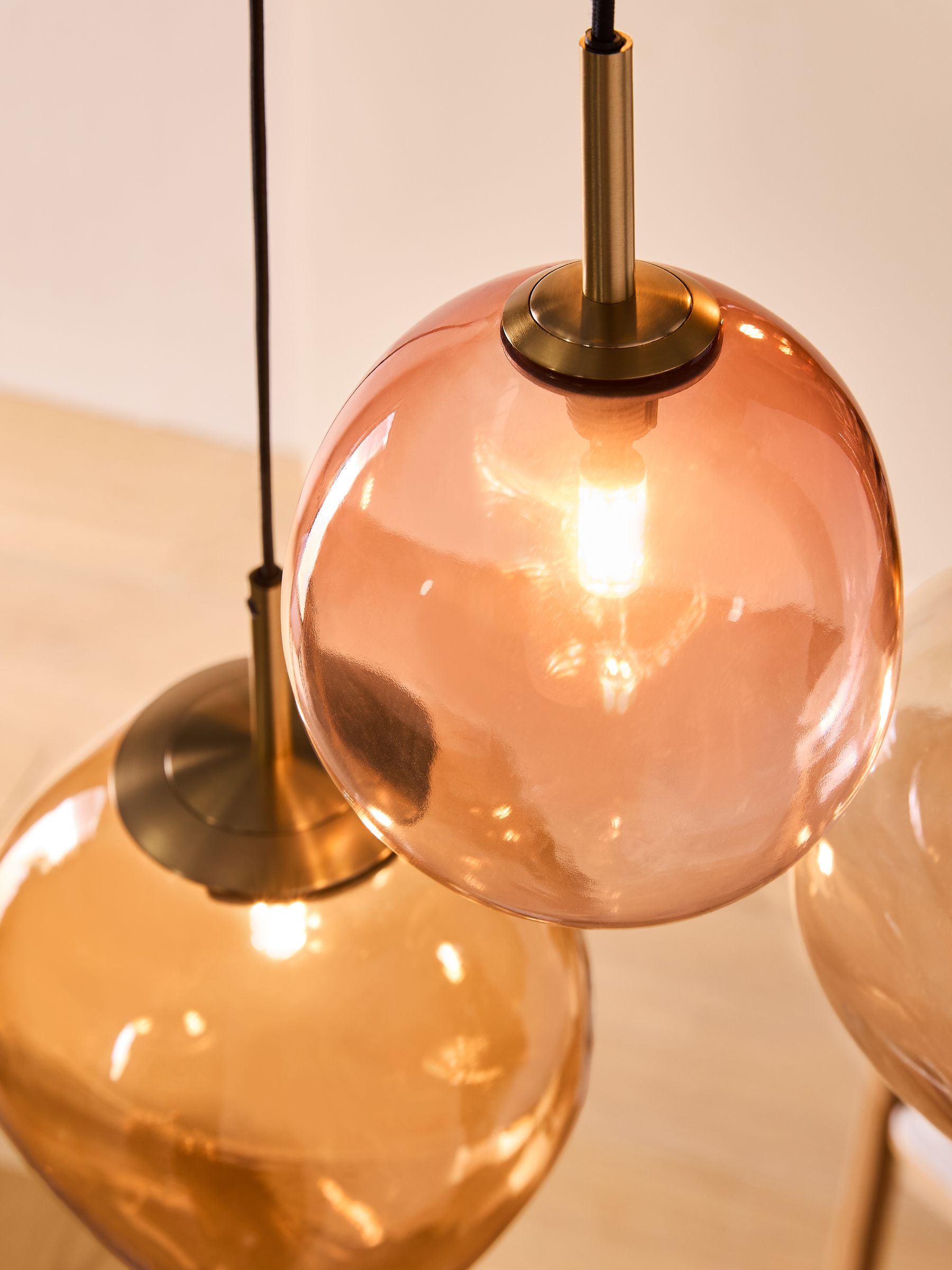 Roux 5 Light Cluster Ceiling Lights in Pink Multi - Image 3 of 5