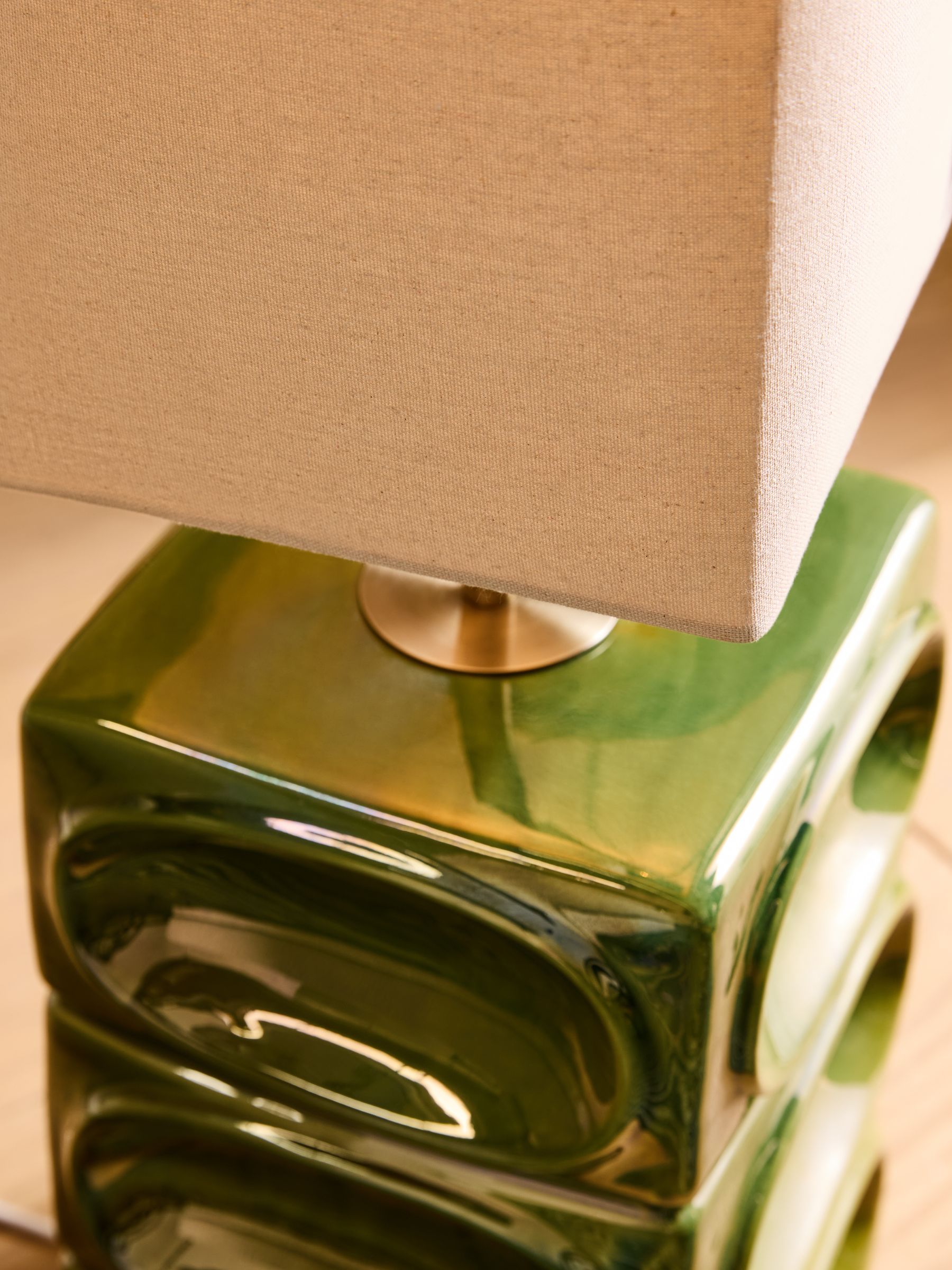 Nell Ceramic Floor Light in Green/Ecru - Image 3 of 5