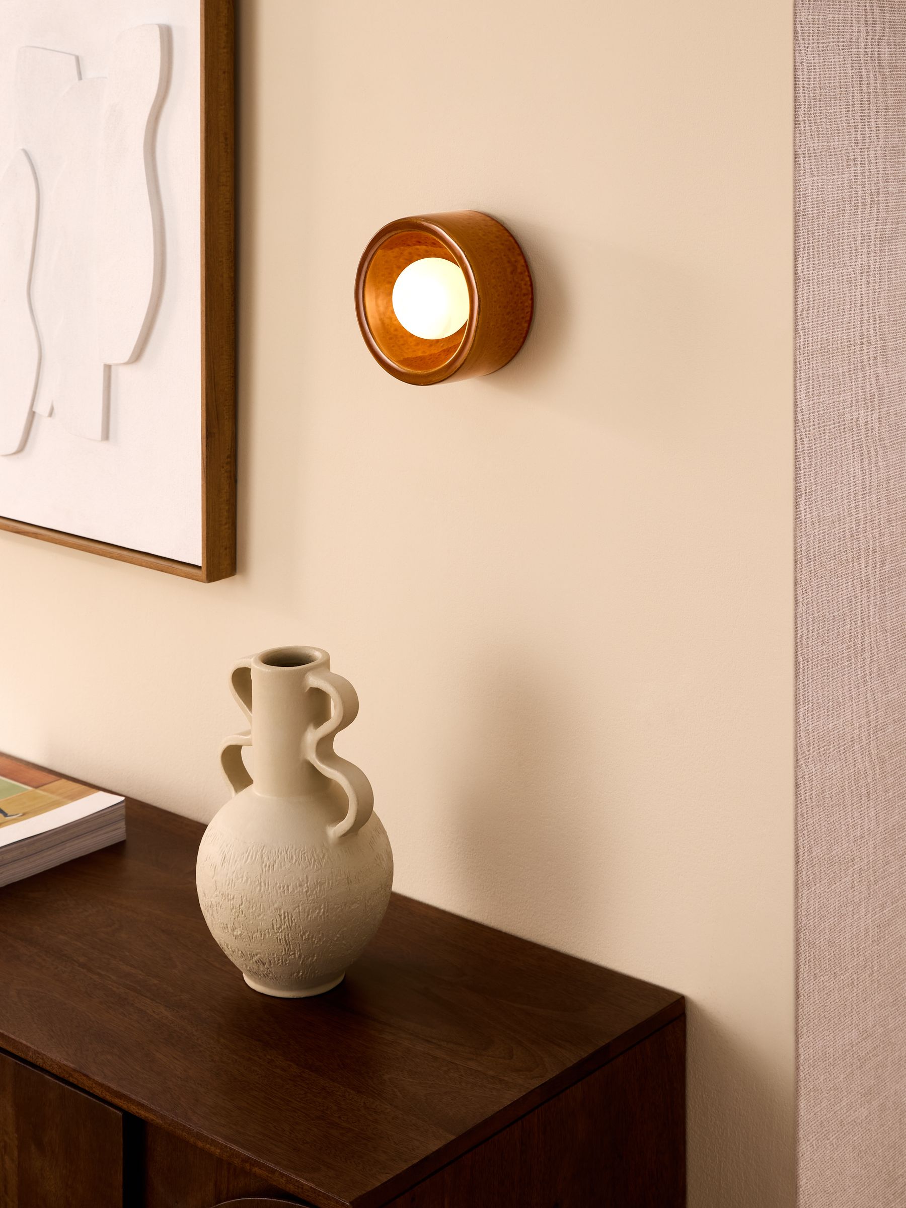 Mavi Ceramic Wall Light in Brown - Image 1 of 5 Mavi Ceramic Wall Light in Brown - Image 1 of 5