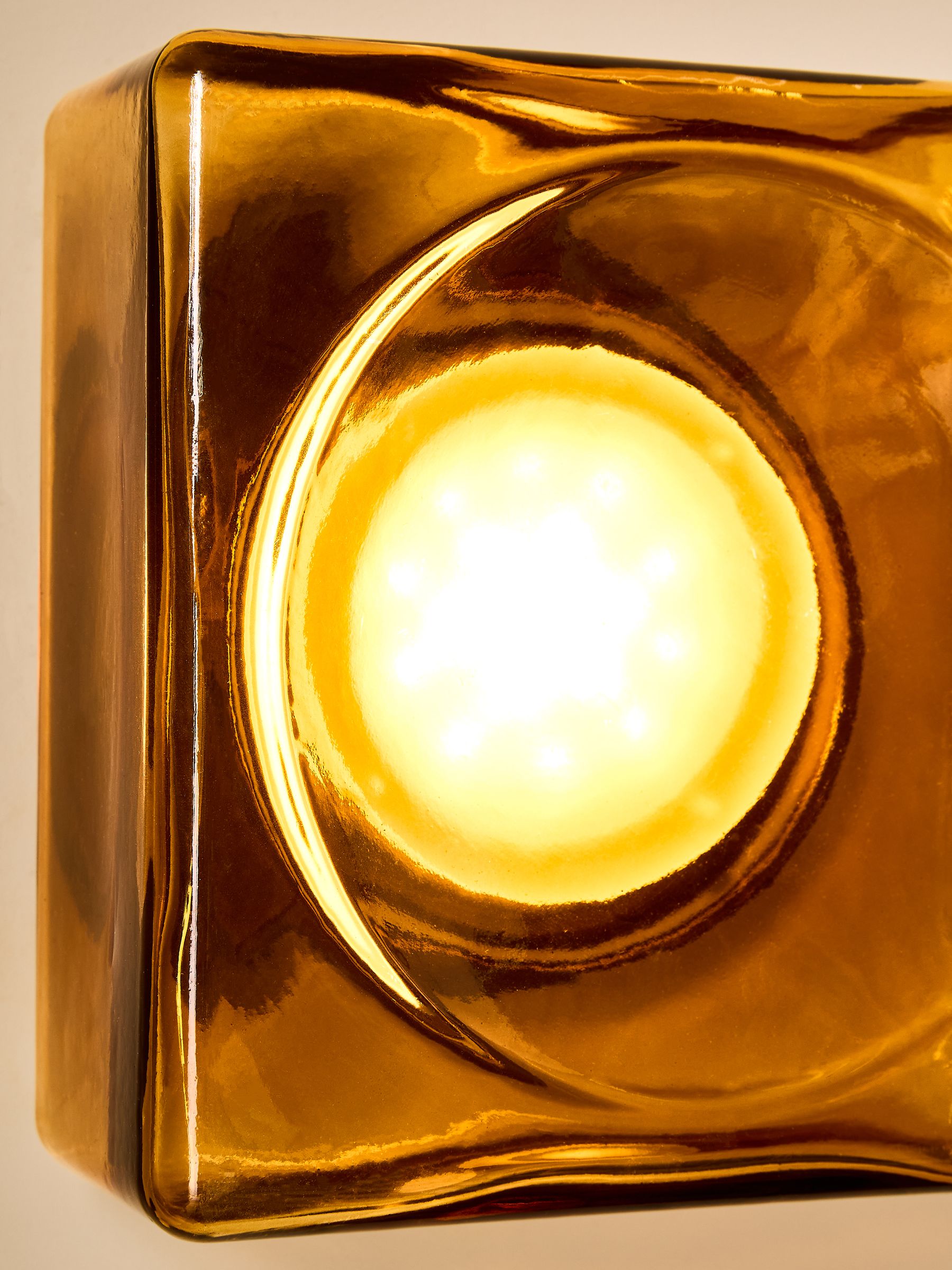 Rhys Glass Wall Light in Amber Orange - Image 3 of 5