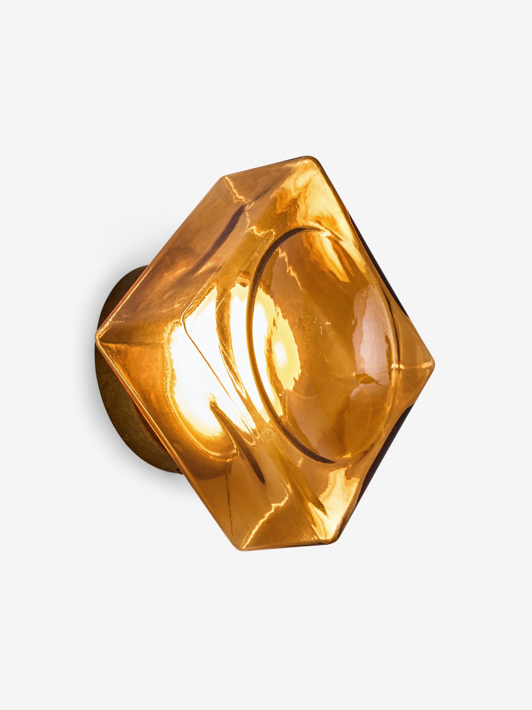 Rhys Glass Wall Light in Amber Orange - Image 4 of 5