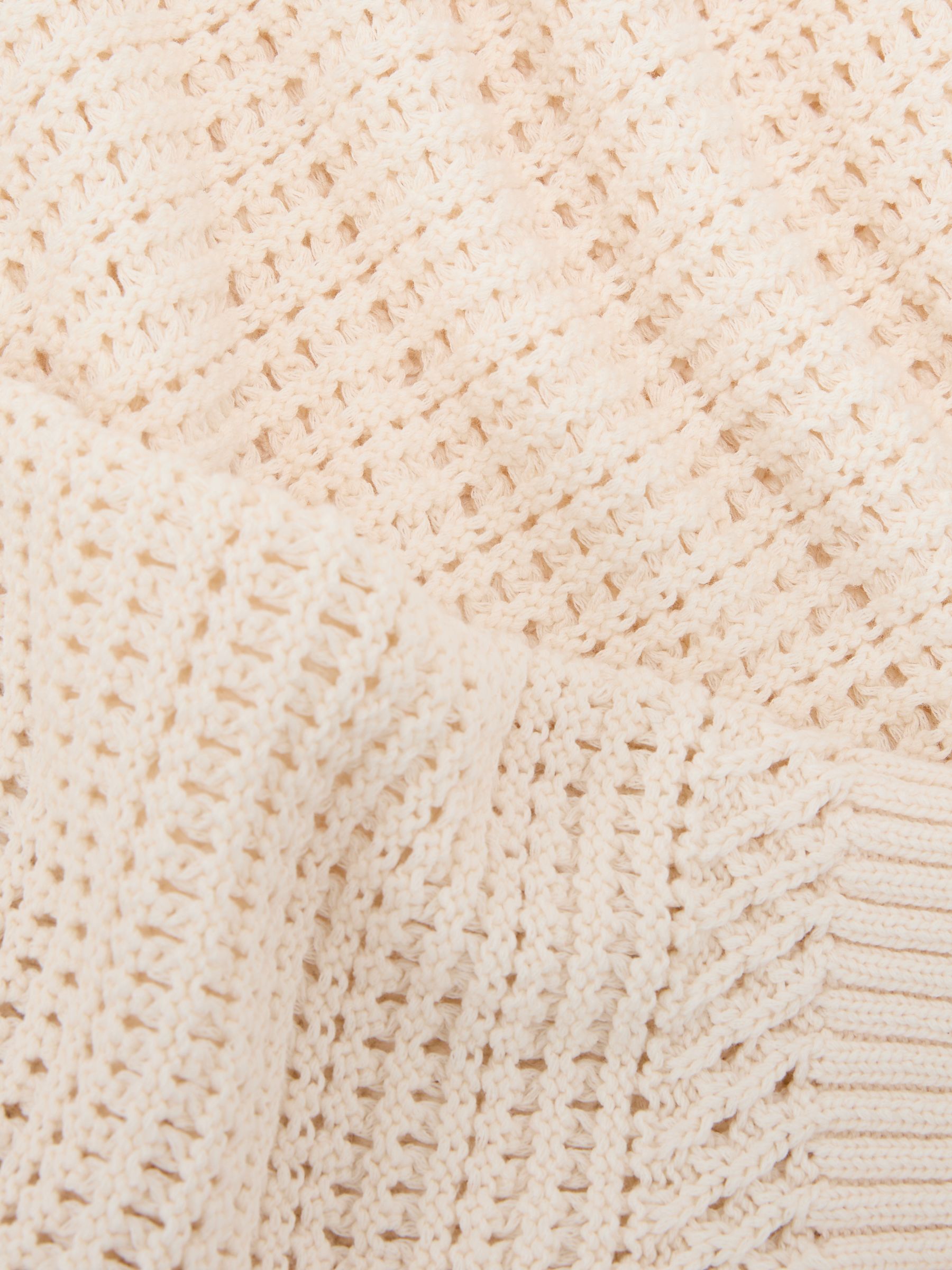 Cotton Open-Stitch Crew-Neck Jumper in Neutral - Image 8 of 8