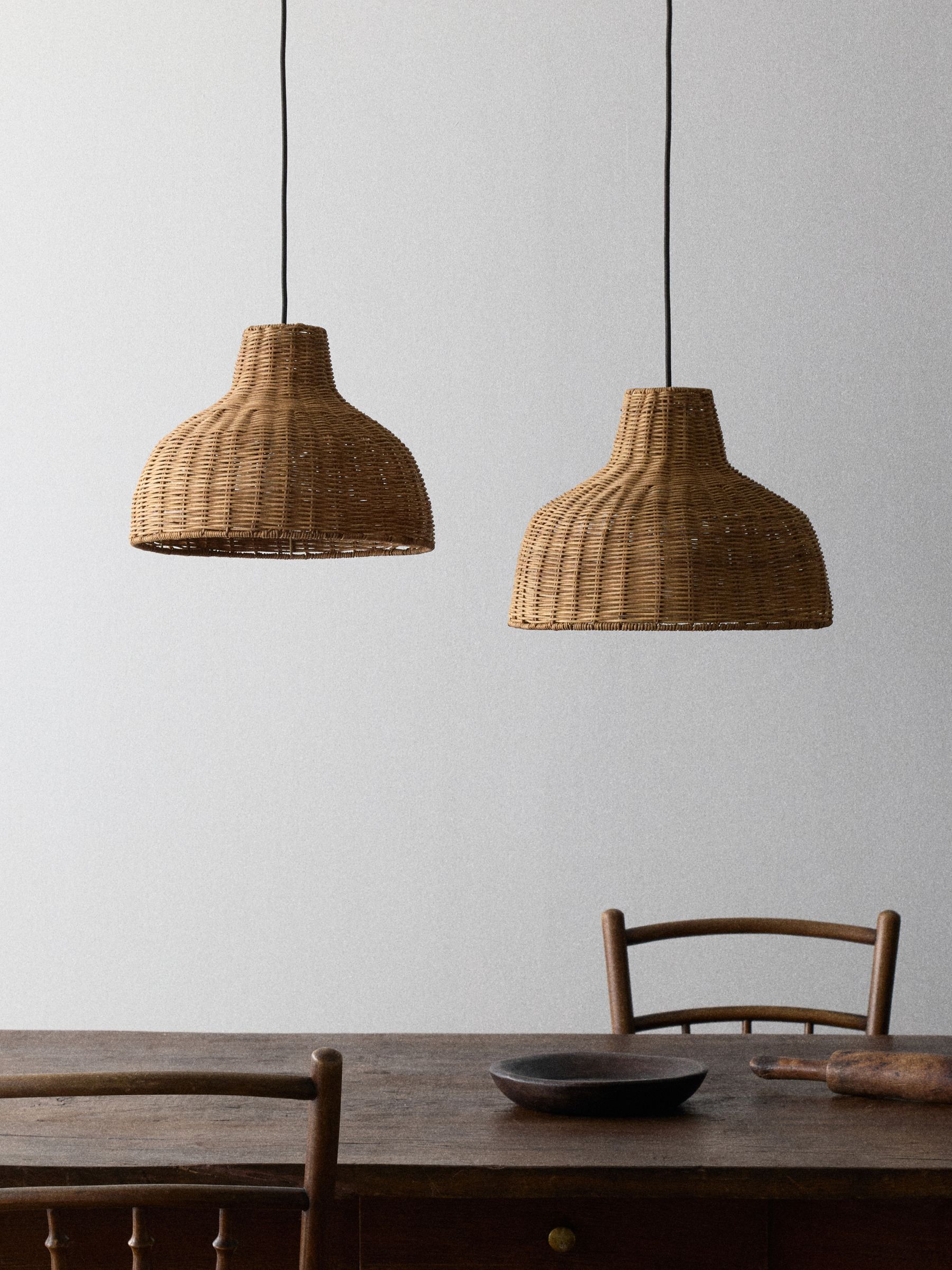 The Set 2 Pack Natural Rattan Easy Fit Light Shades - Image 2 of 4