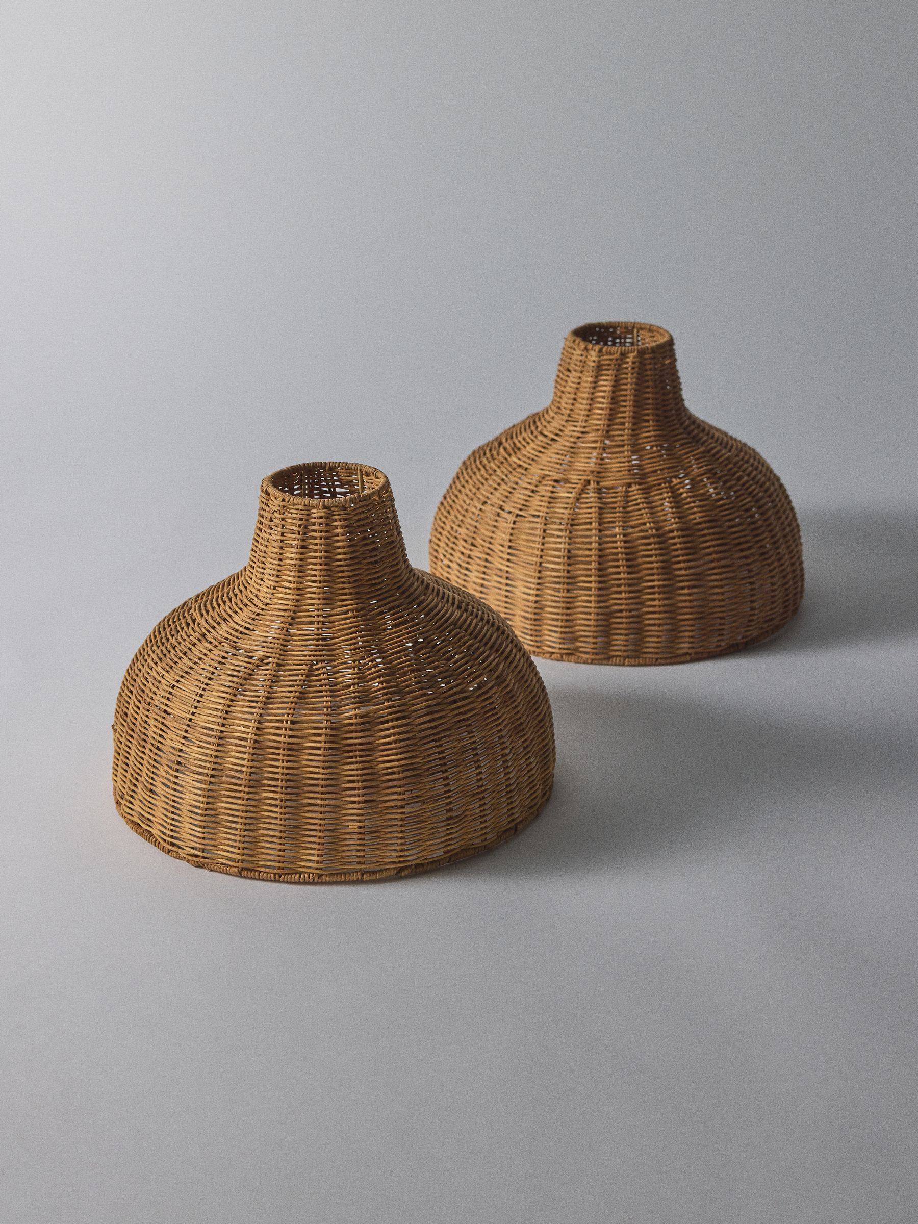 The Set 2 Pack Natural Rattan Easy Fit Light Shades - Image 3 of 4