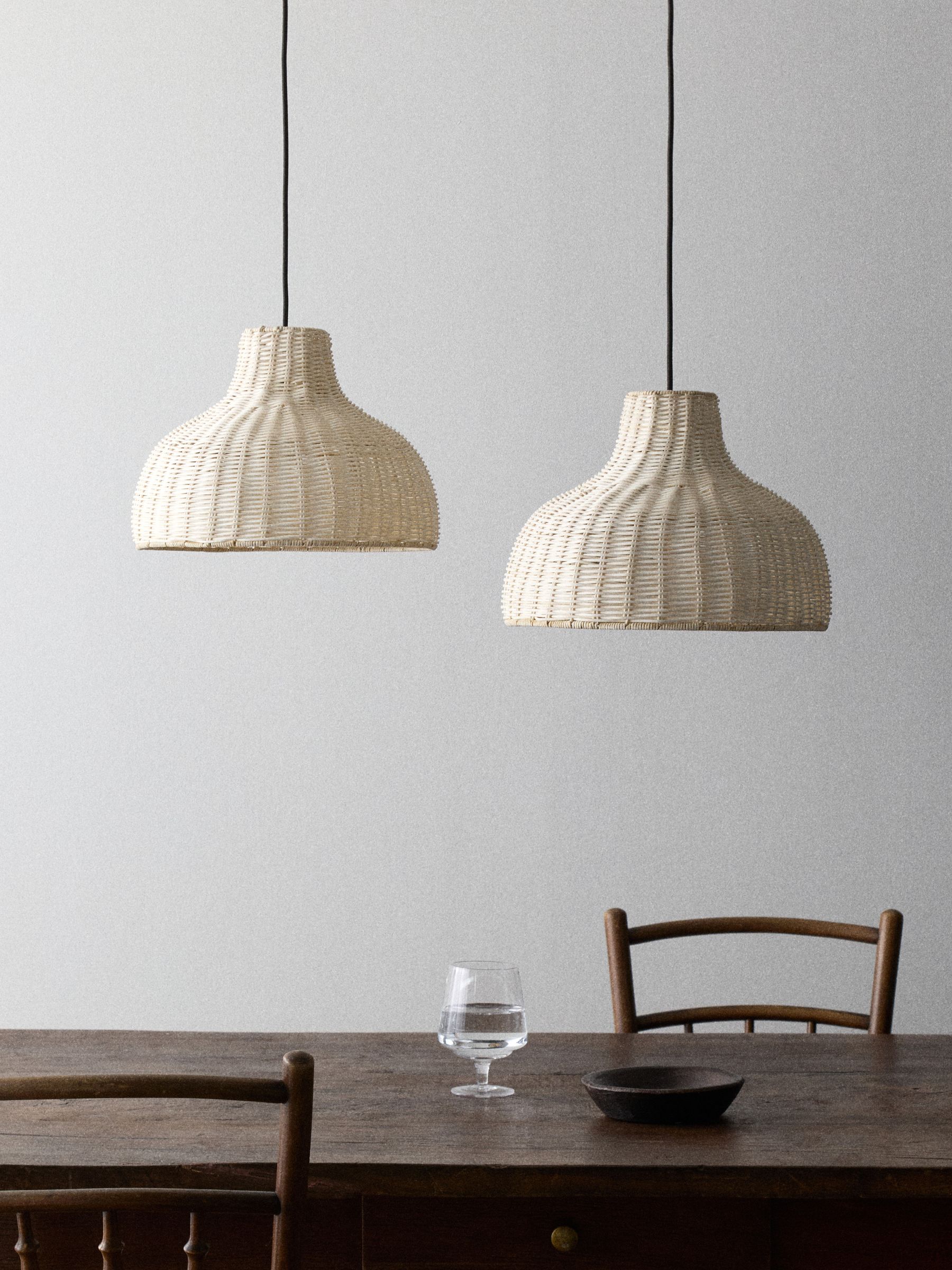 The Set 2 Pack Cream Rattan Easy Fit Light Shades - Image 2 of 4 The Set 2 Pack Cream Rattan Easy Fit Light Shades - Image 2 of 4
