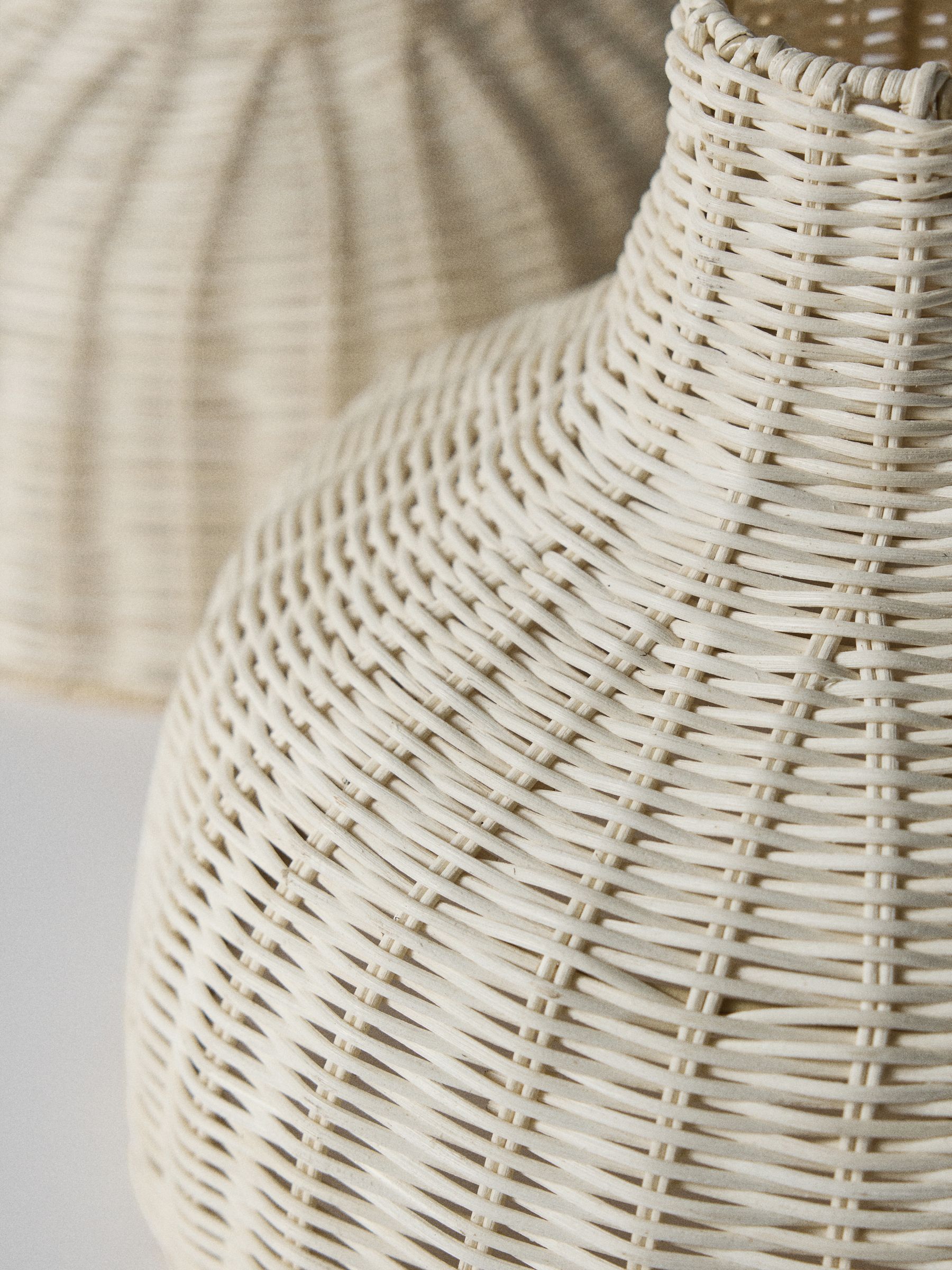 The Set 2 Pack Cream Rattan Easy Fit Light Shades - Image 4 of 4