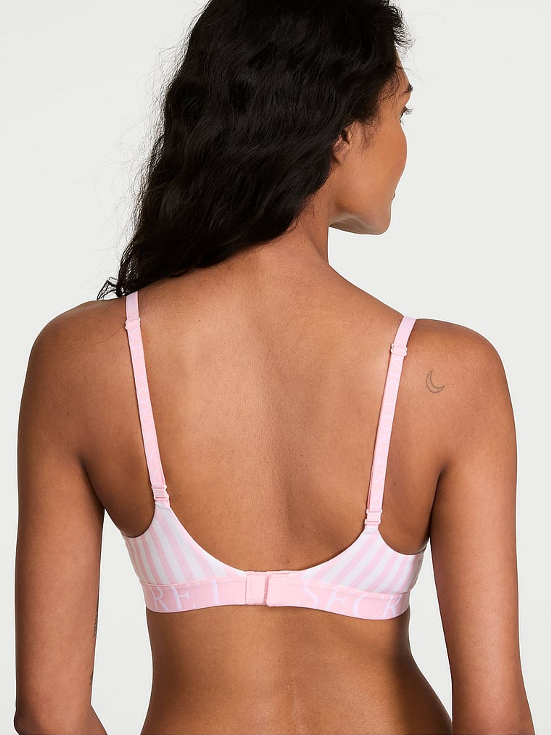 Pretty Blossom Pink Stripes Full Cup Push Up Bra - Image 2 of 2