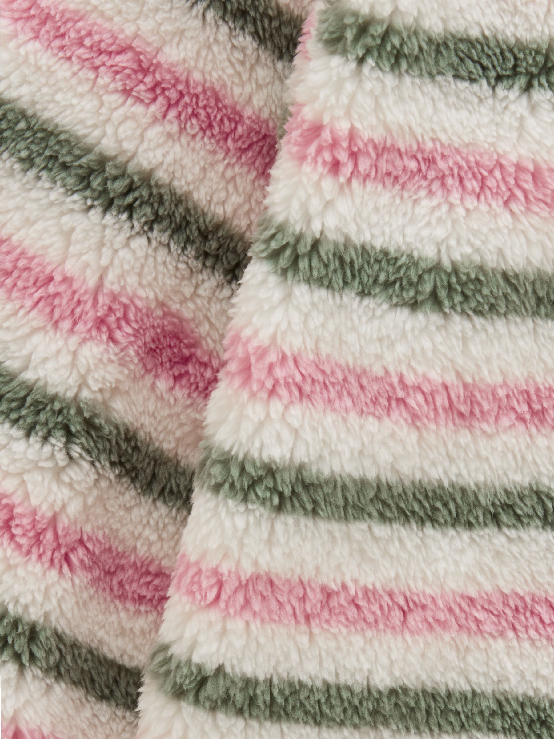 Girls' Woozle Pink & Khaki Stripe Quarter Zip Fleece - Image 6 of 6