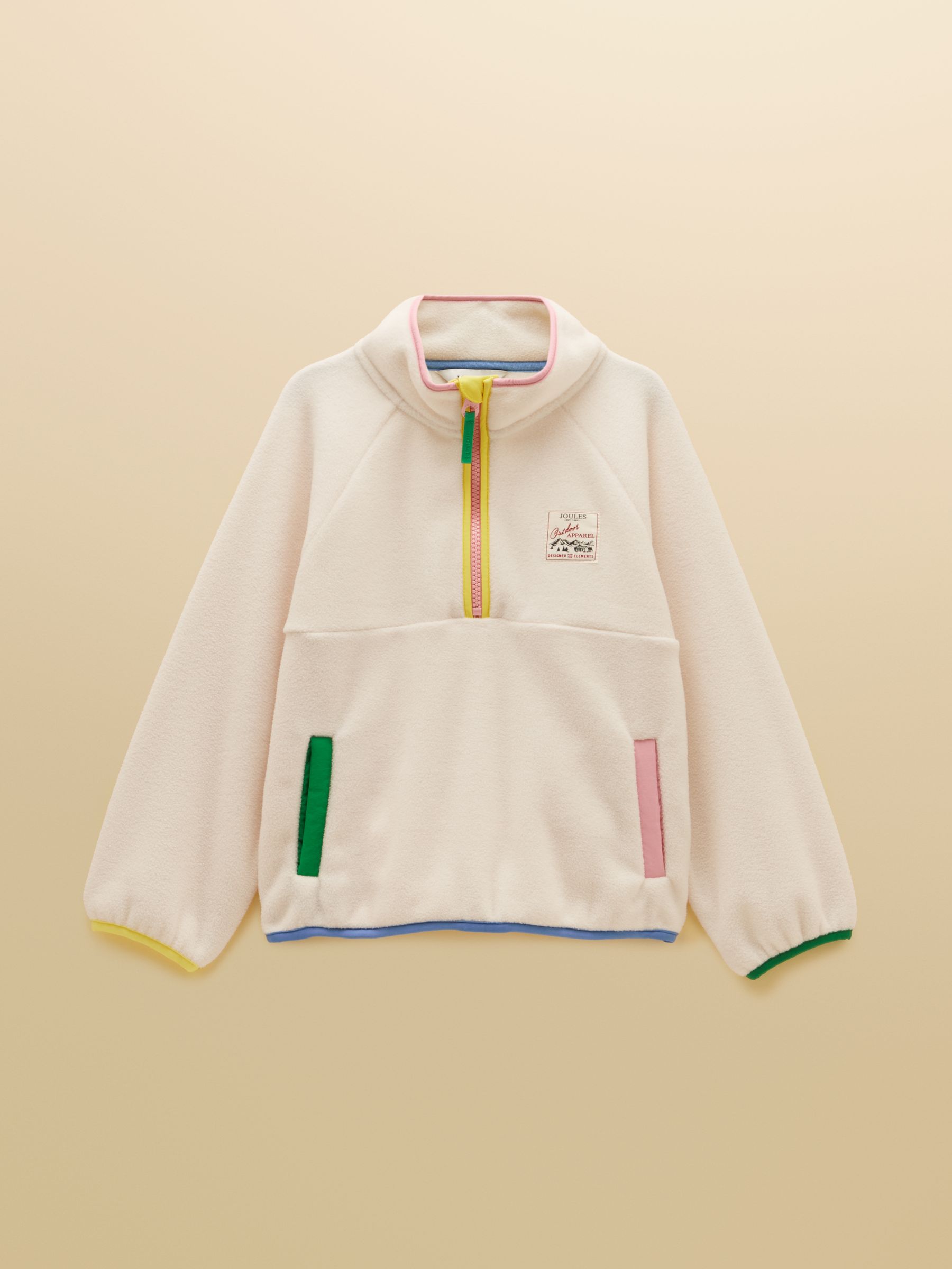Girls' Breeze Cream Colourblock Polar Fleece Quarter Zip - Image 1 of 6