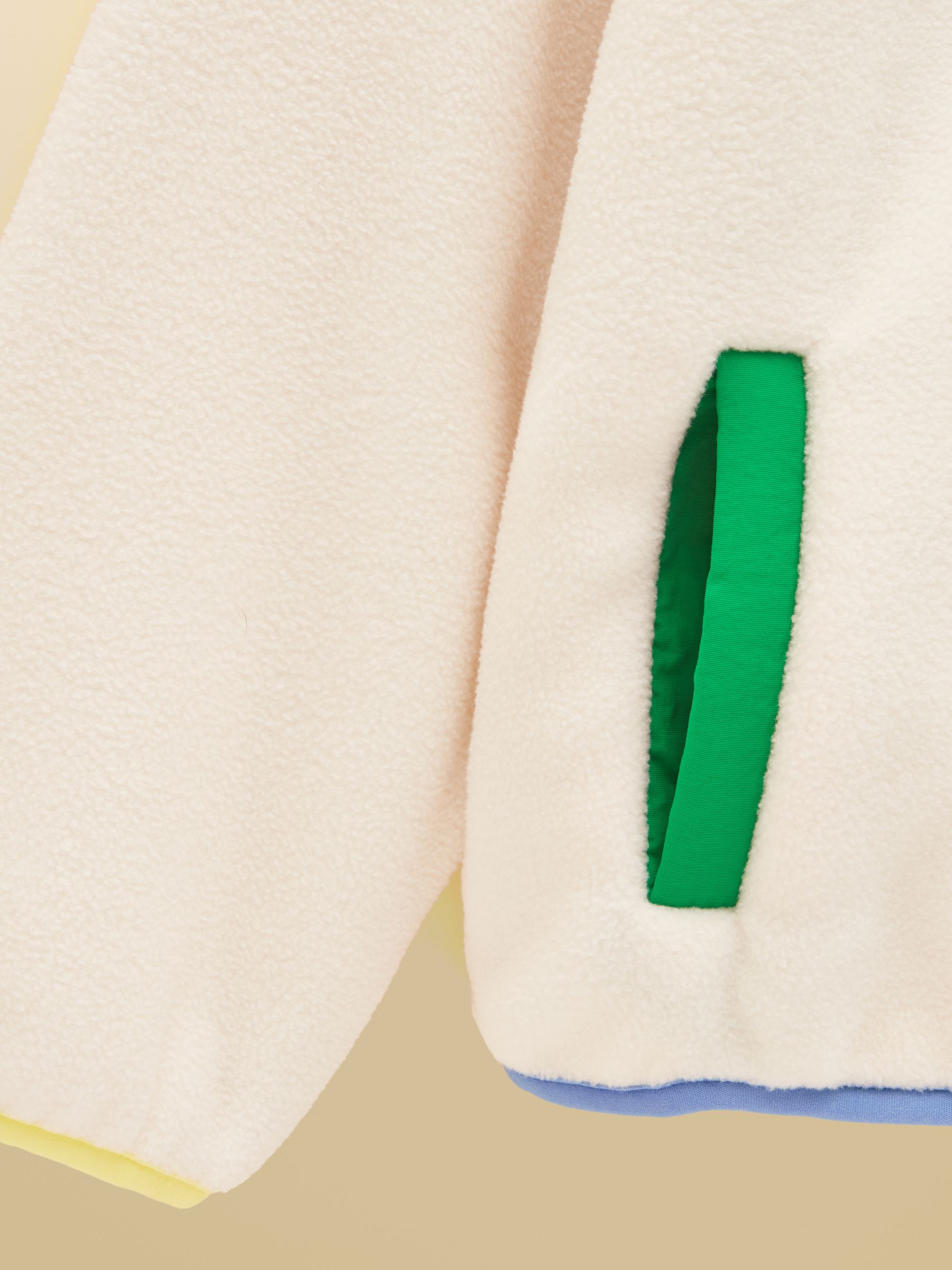 Girls' Breeze Cream Colourblock Polar Fleece Quarter Zip - Image 4 of 6
