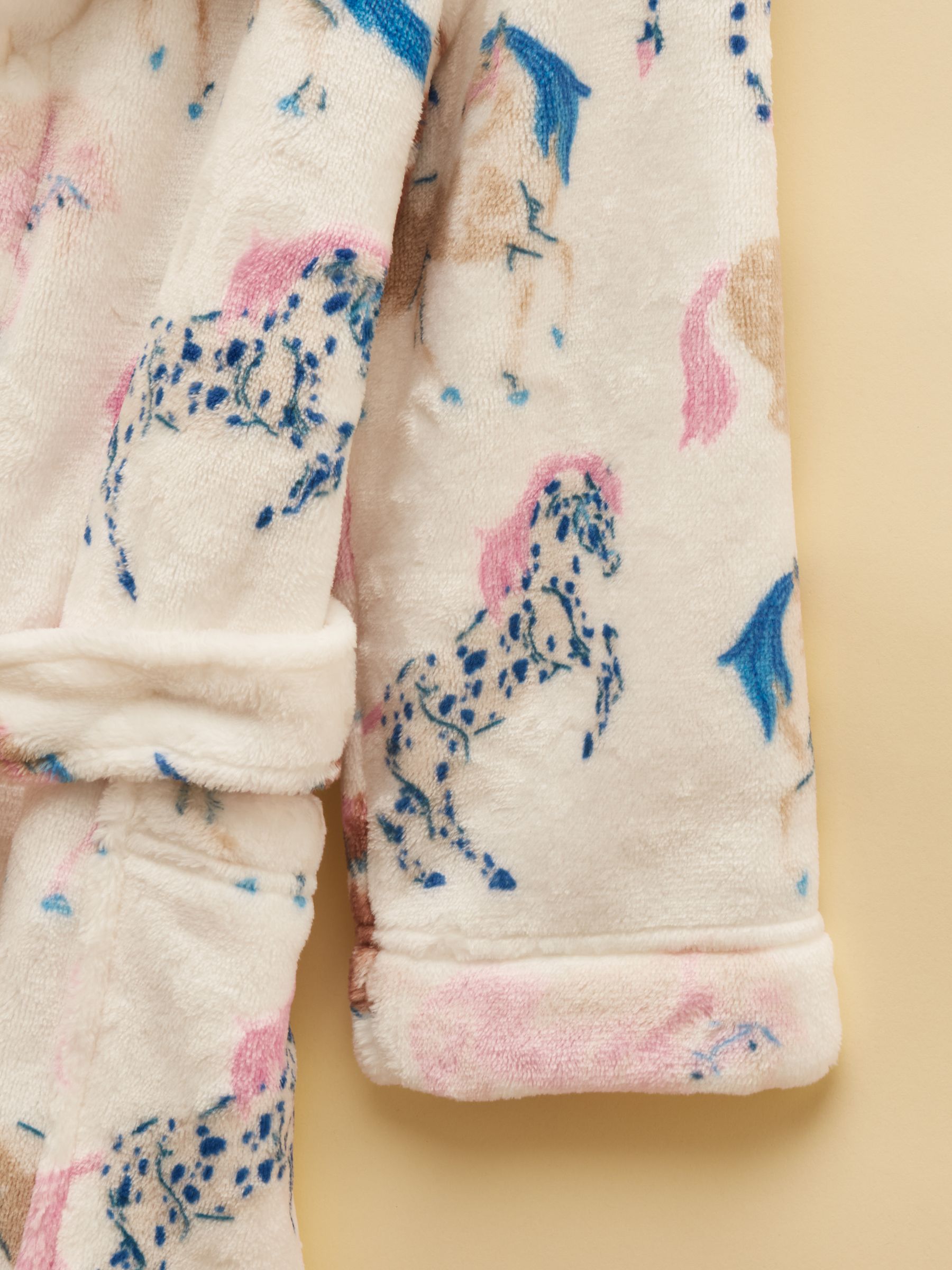 Girls' Snug Cream Horse Dressing Gown - Image 4 of 5