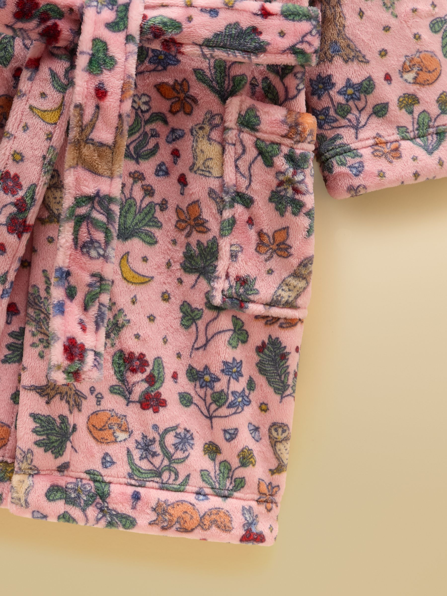 Girls' Snug Pink Woodland Dressing Gown - Image 3 of 4
