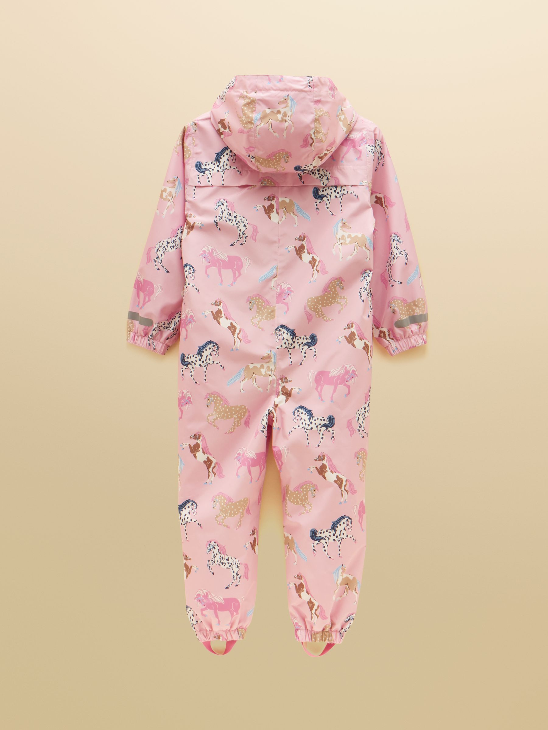Girls' Raindrop Pink Horse Waterproof Packaway Puddlesuit - Image 2 of 5