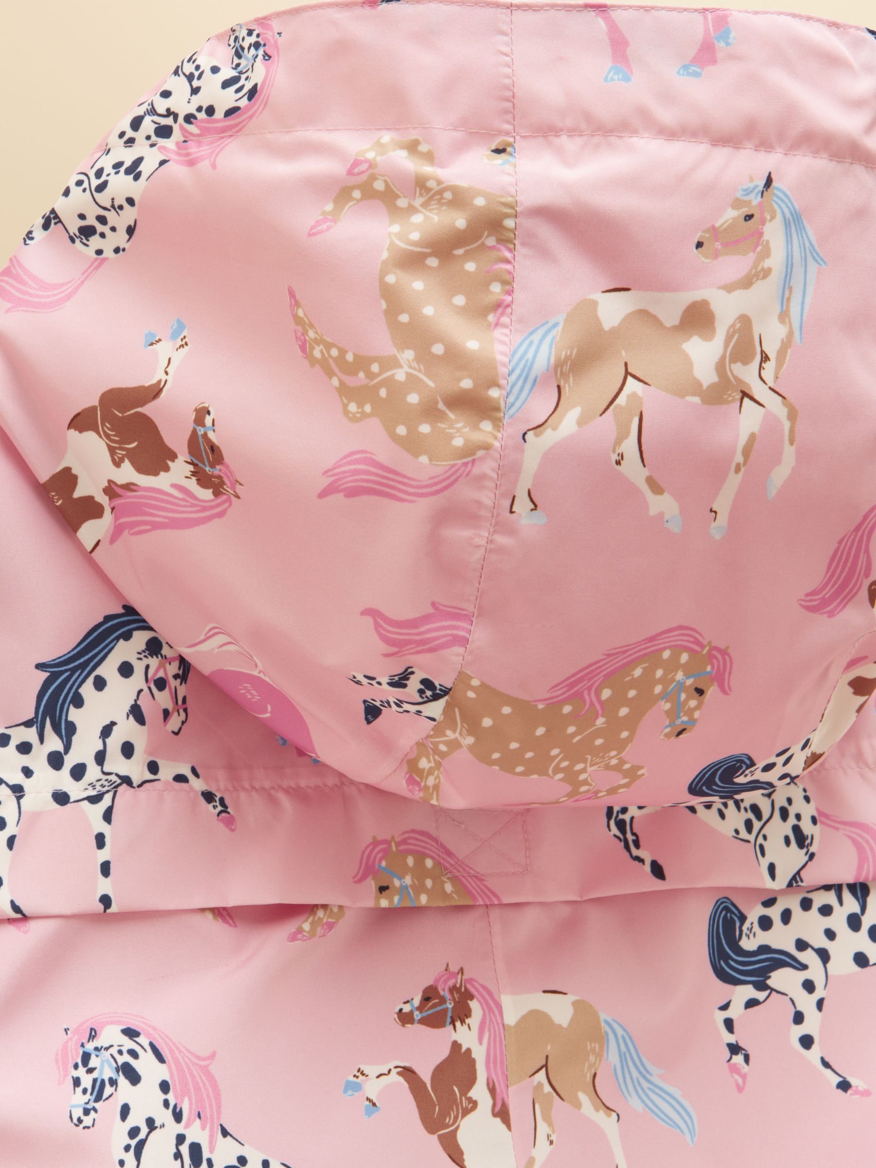 Girls' Raindrop Pink Horse Waterproof Packaway Puddlesuit - Image 6 of 7