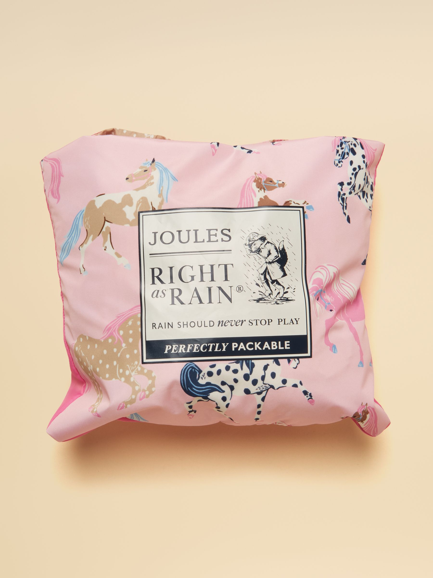 Girls' Raindrop Pink Horse Waterproof Packaway Puddlesuit - Image 7 of 7