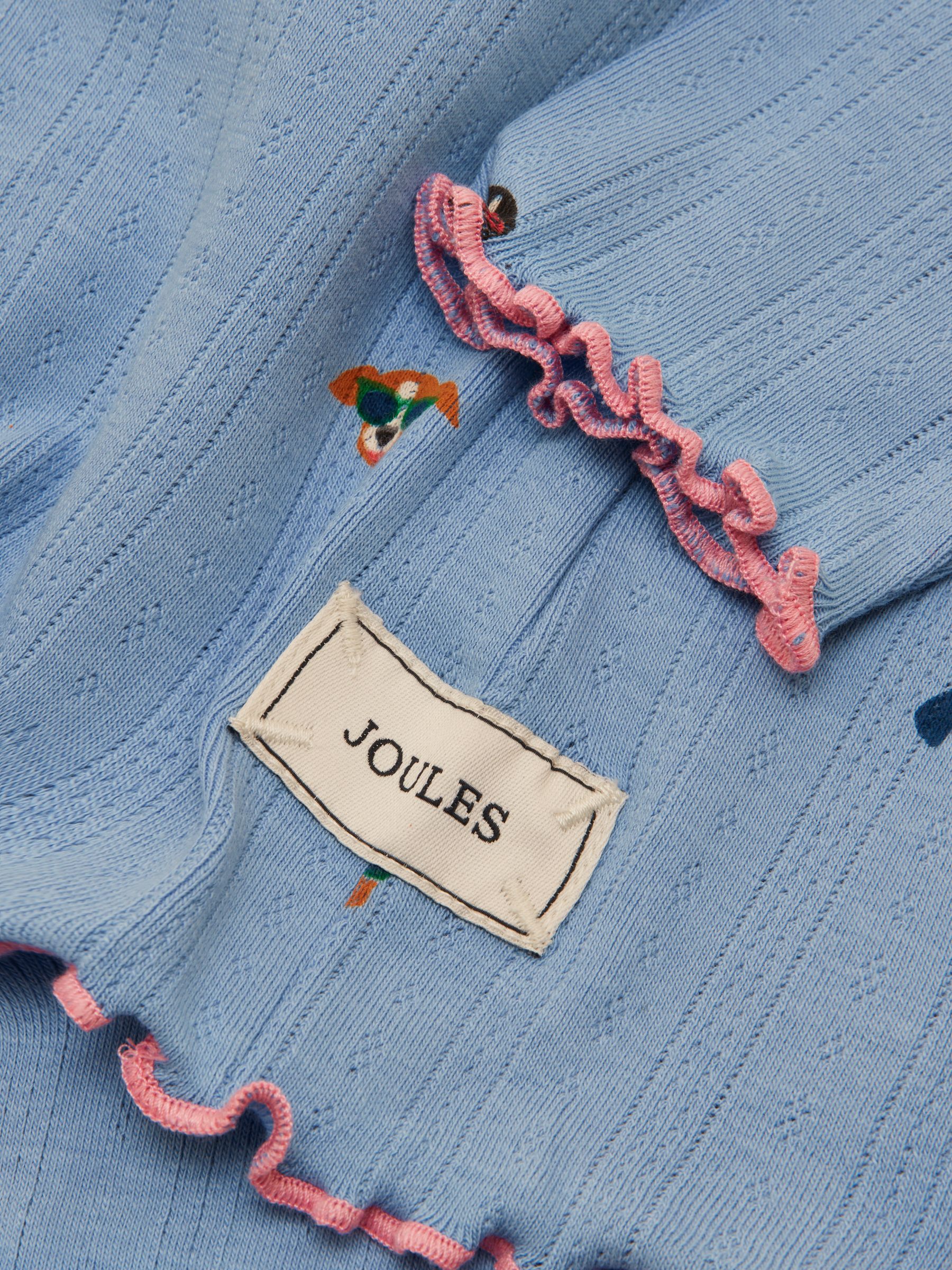 Girls' Odelia Blue Dogs Long Sleeve Pointelle Top - Image 3 of 4