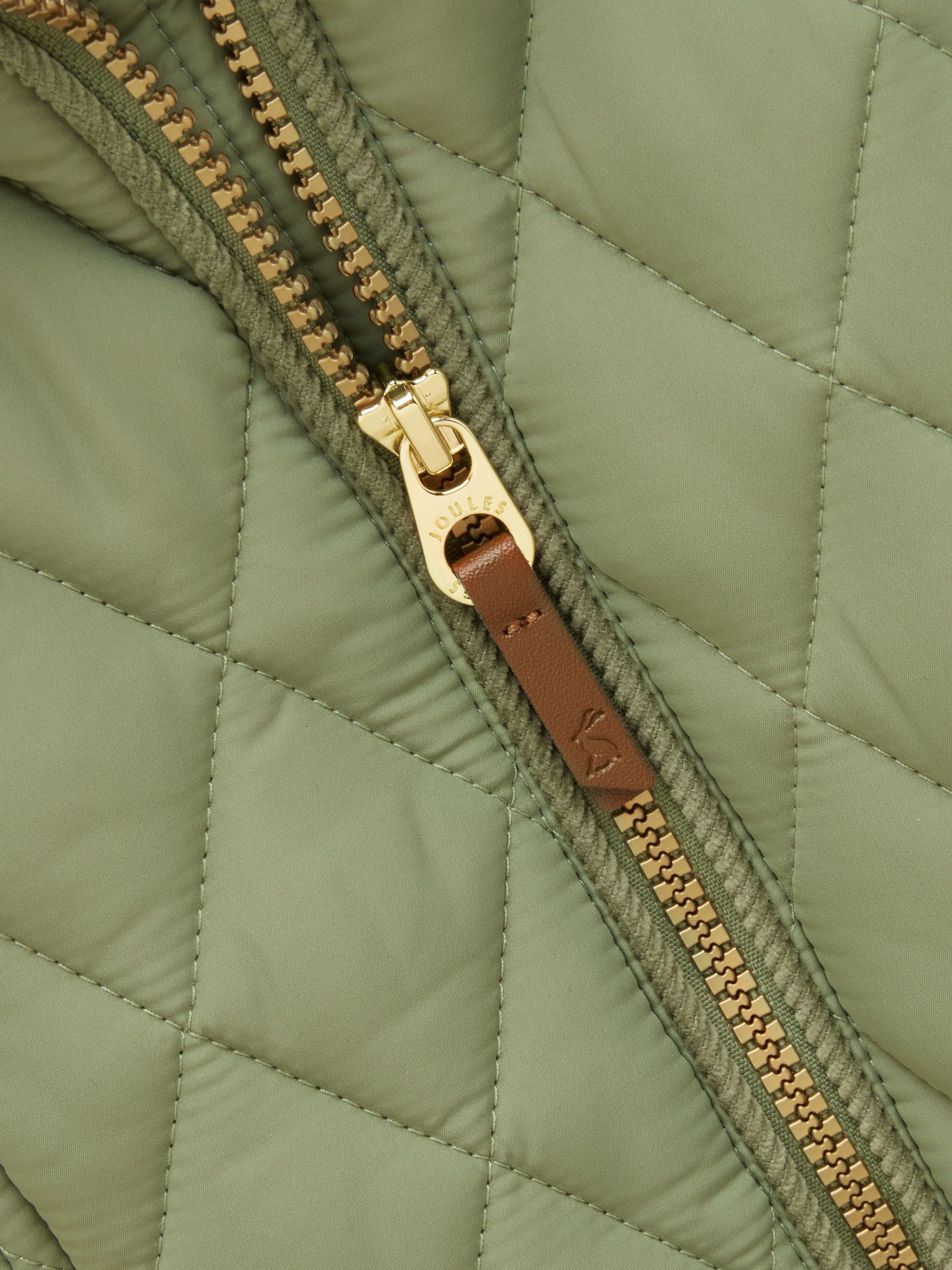 Girls' Marsdale Khaki Green Showerproof Quilted Longline Coat - Image 3 of 5