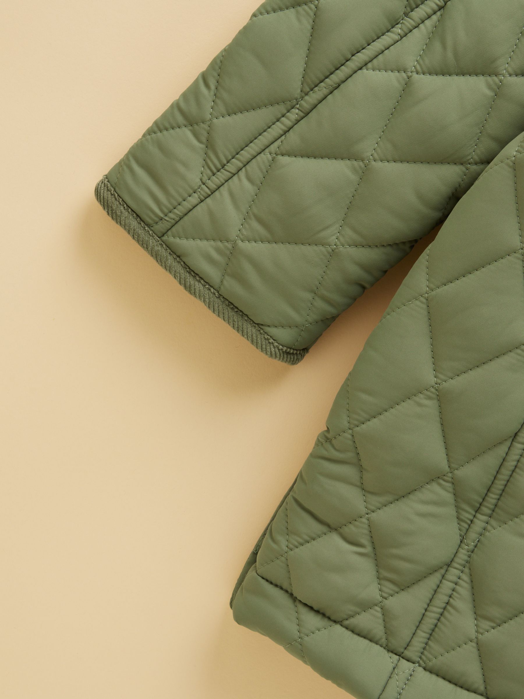 Girls' Marsdale Khaki Green Showerproof Quilted Longline Coat - Image 5 of 5 Girls' Marsdale Khaki Green Showerproof Quilted Longline Coat - Image 5 of 5