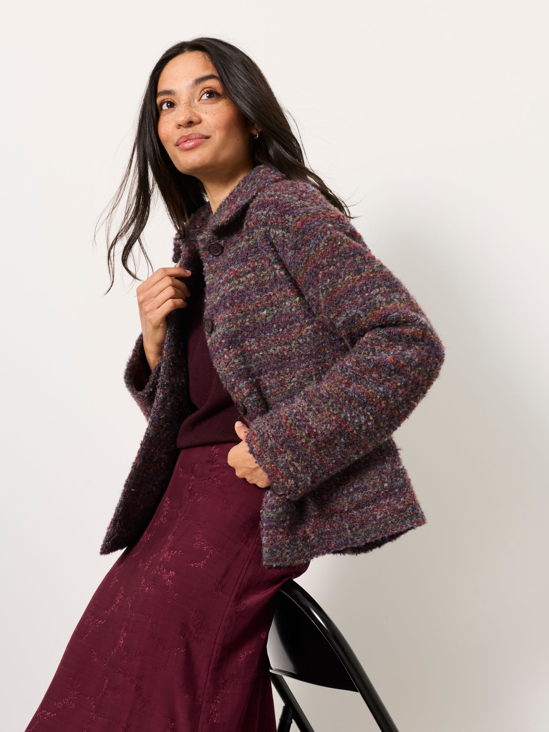 Faye Space Dye Plum Purple Short Jacket - Image 5 of 6