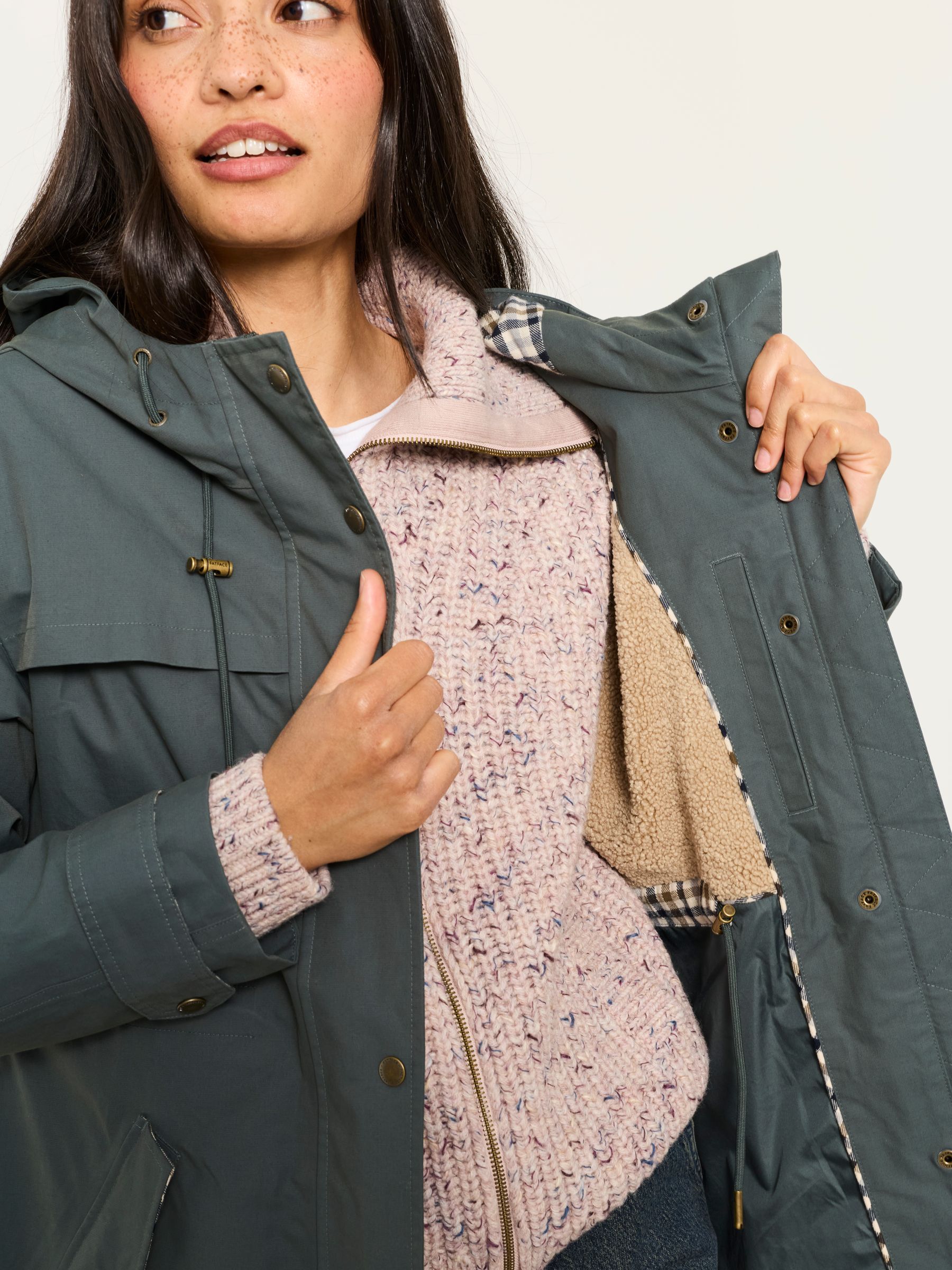 Inverness Teal Blue Long Raincoat - Image 3 of 6