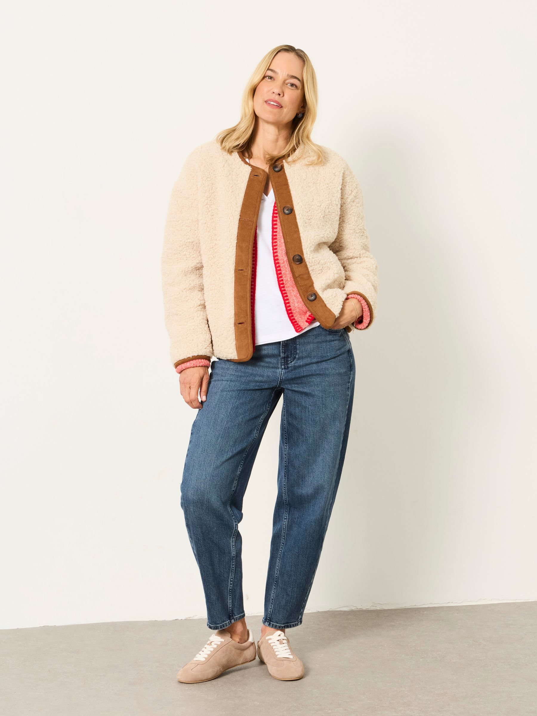 Willow Cream Borg Fleece Jacket - Image 4 of 6