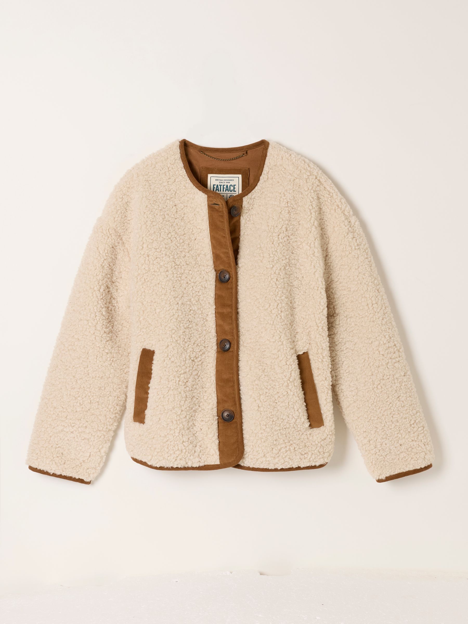 Willow Cream Borg Fleece Jacket - Image 7 of 7