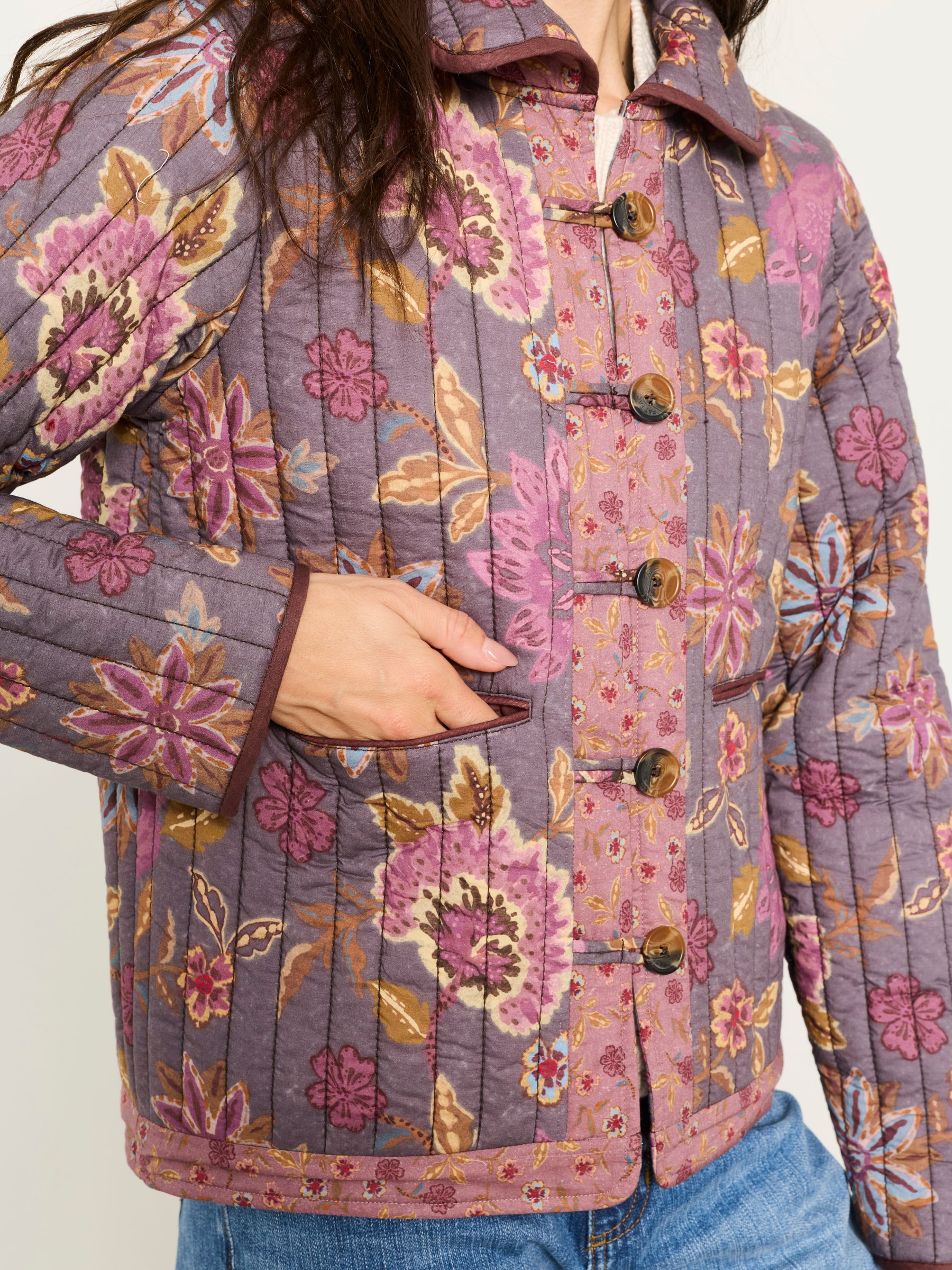 Bryony Pink Petite Quilt Jacket - Image 3 of 6