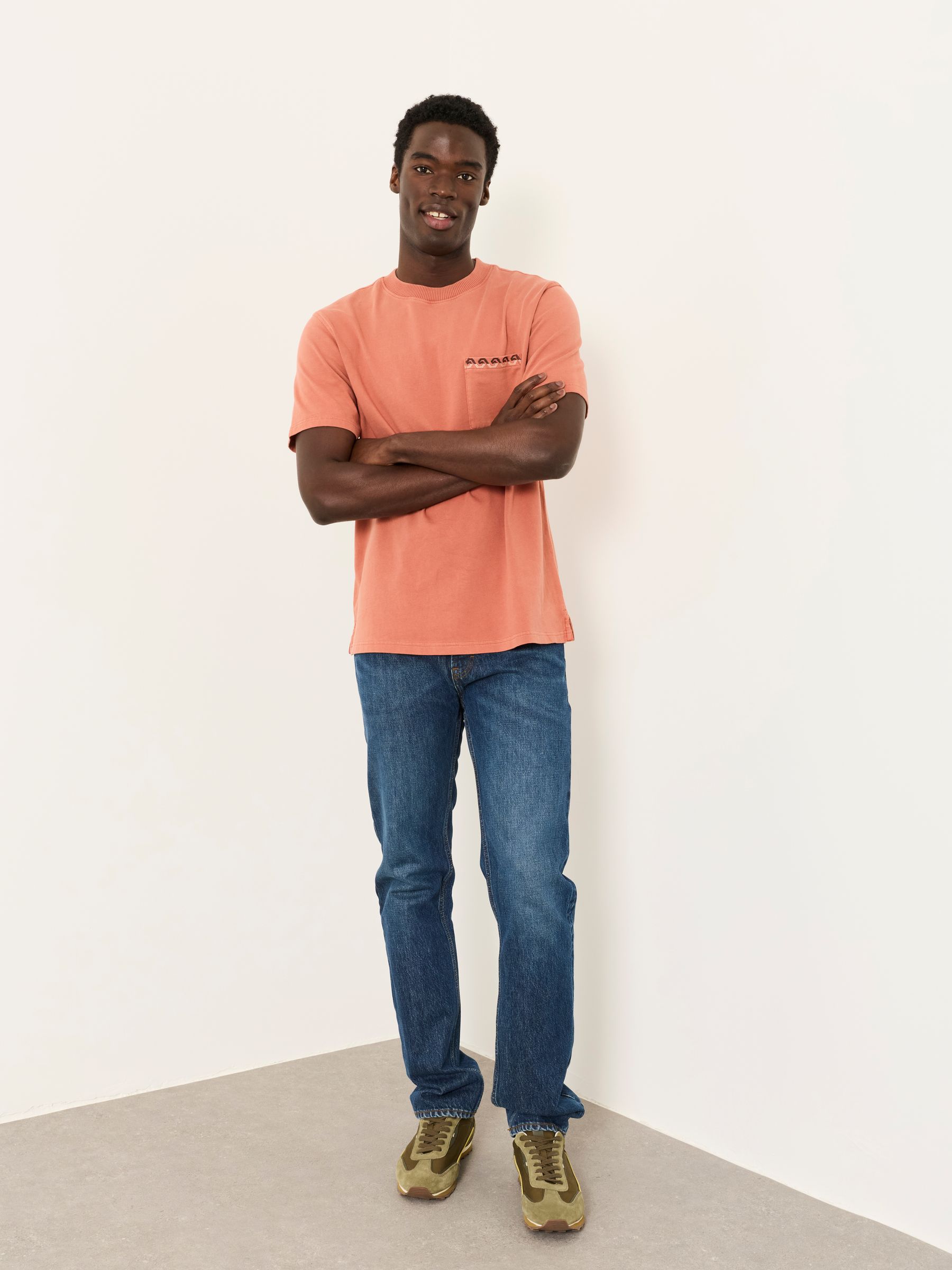 Easton Terracotta Embroidered Pocket Tshirt - Image 3 of 6