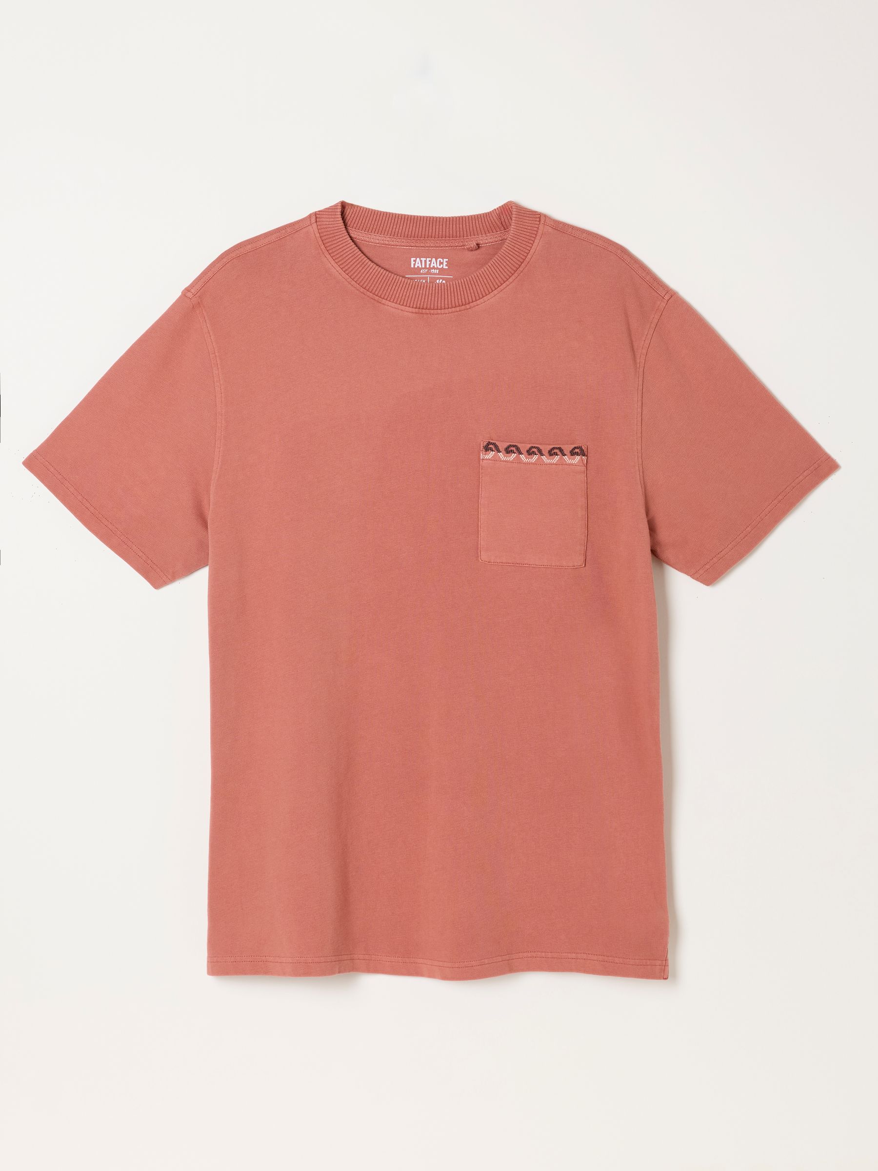 Easton Terracotta Embroidered Pocket Tshirt - Image 6 of 6