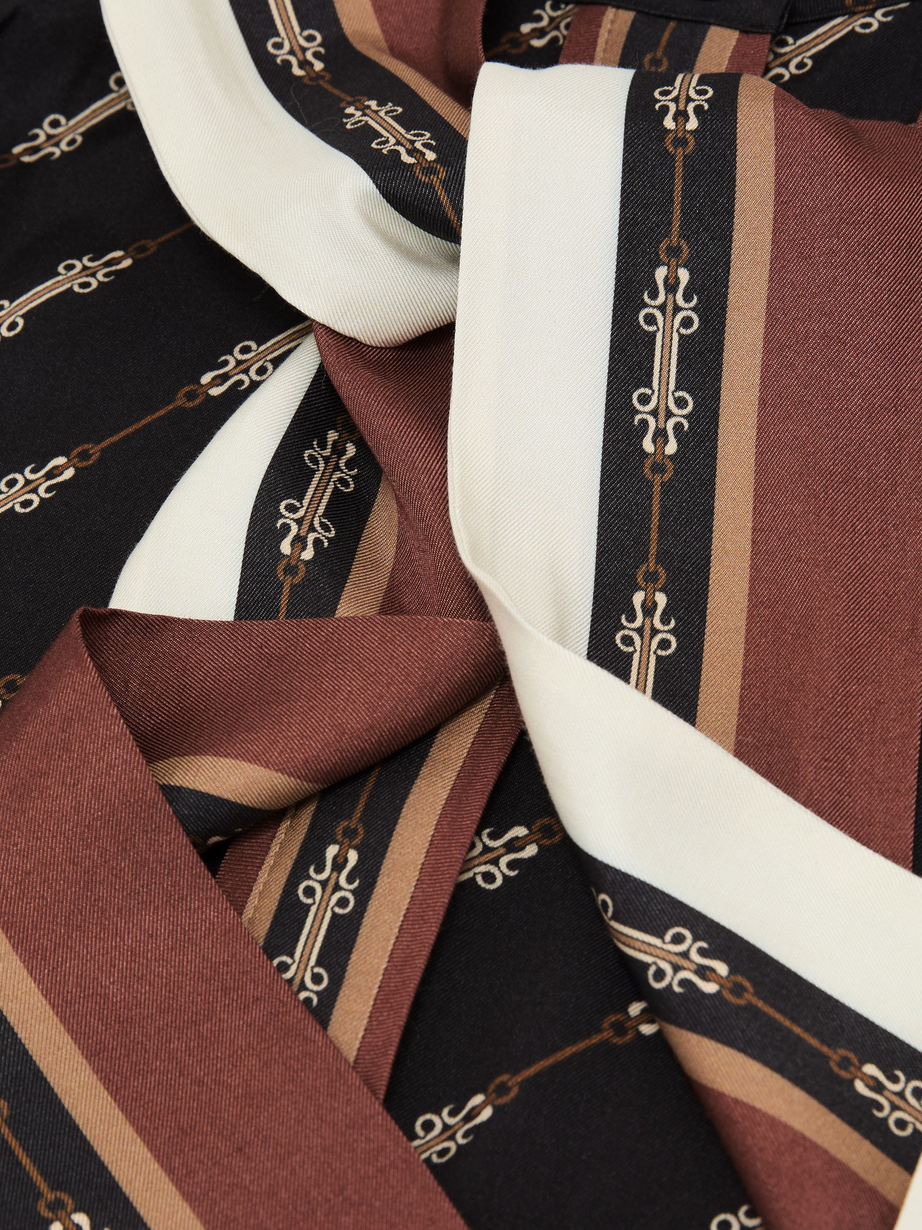 Chain-Print Tie-Neck Shirt in Black - Image 6 of 6