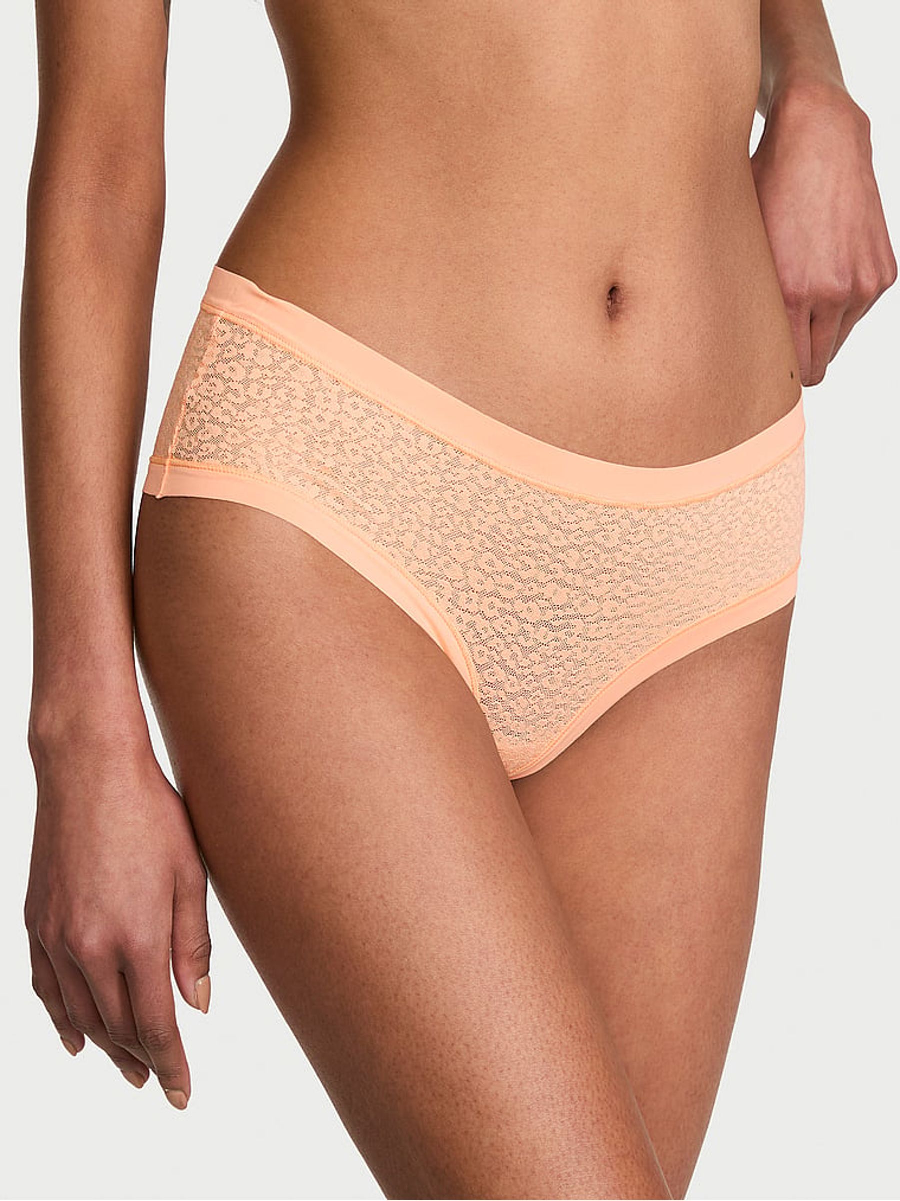 Sunlit Apricot Orange Cheeky Leopard Lace Knickers - Image 1 of 3 Sunlit Apricot Orange Cheeky Leopard Lace Knickers - Image 1 of 3