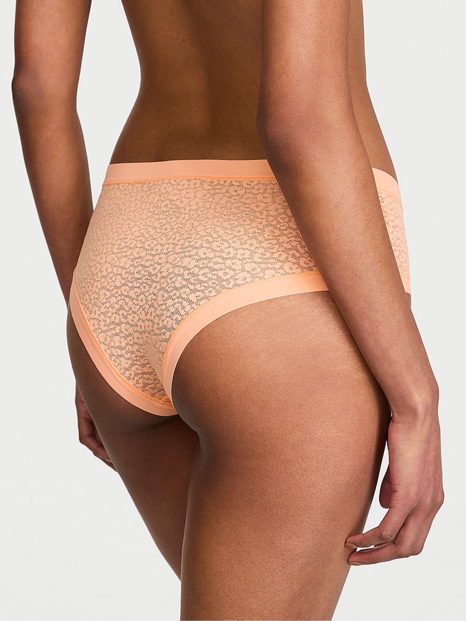 Sunlit Apricot Orange Cheeky Leopard Lace Knickers - Image 2 of 3 Sunlit Apricot Orange Cheeky Leopard Lace Knickers - Image 2 of 3