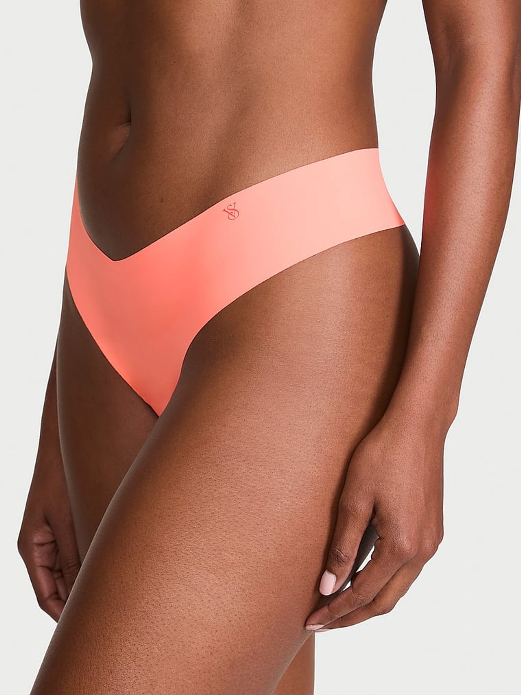 Coral Orange Thong Knickers - Image 1 of 2