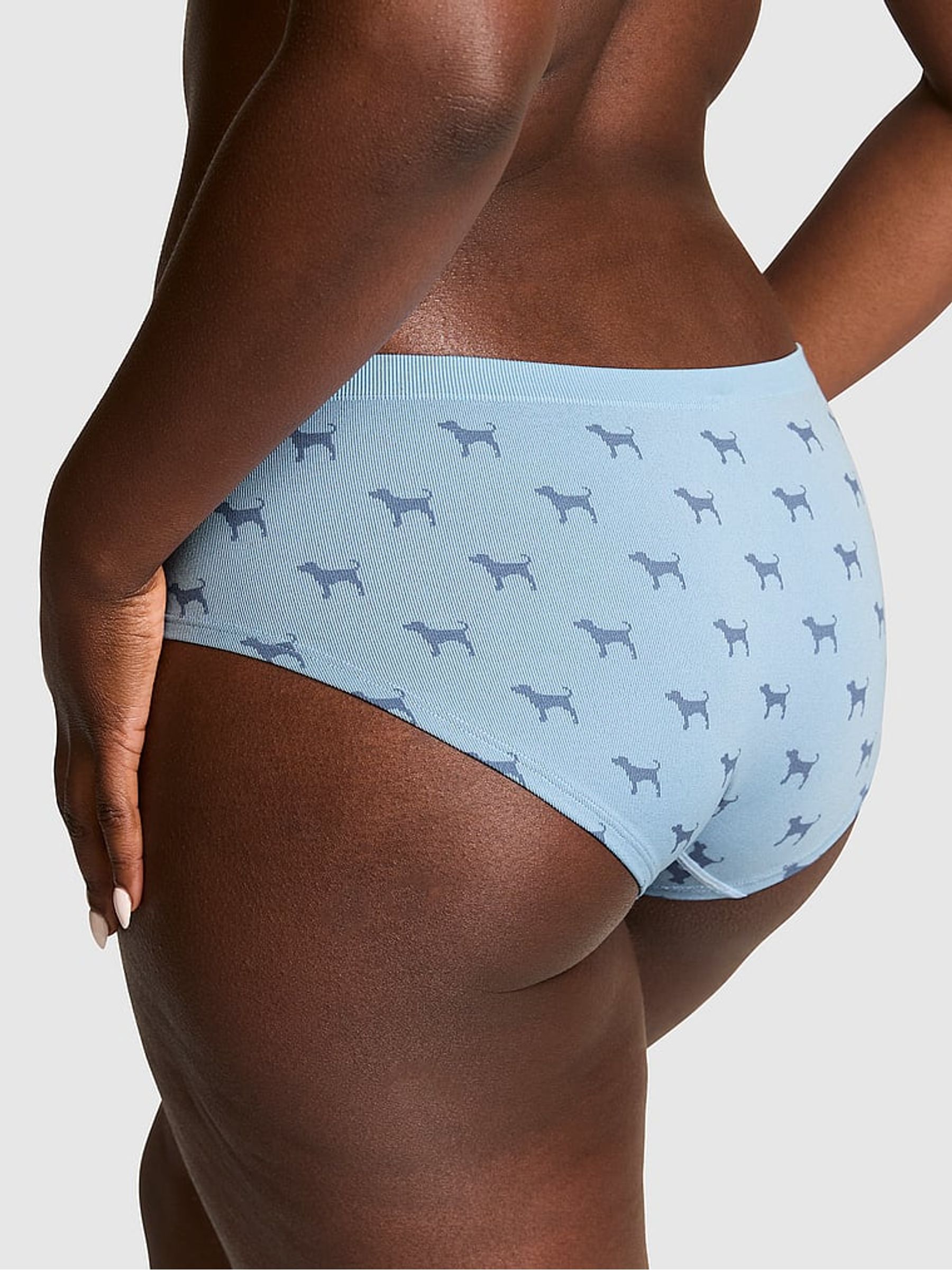 Icy Blue Dog Print Hipster Seamless Knickers - Image 2 of 2