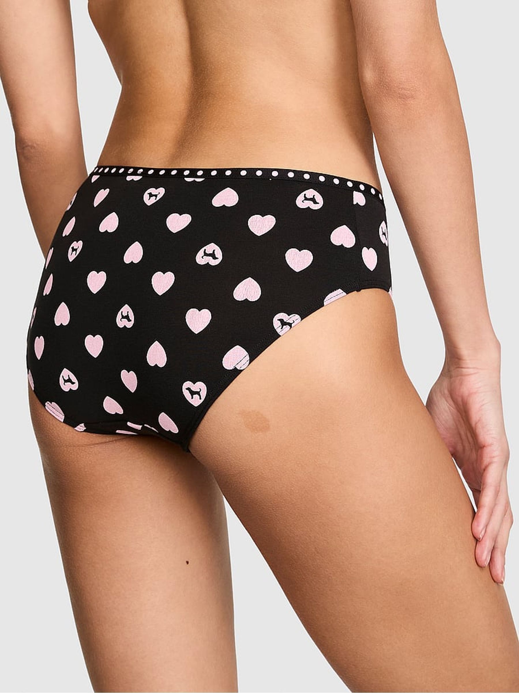 Black Heart Dog Print Hipster Mini Logo Knickers - Image 2 of 2
