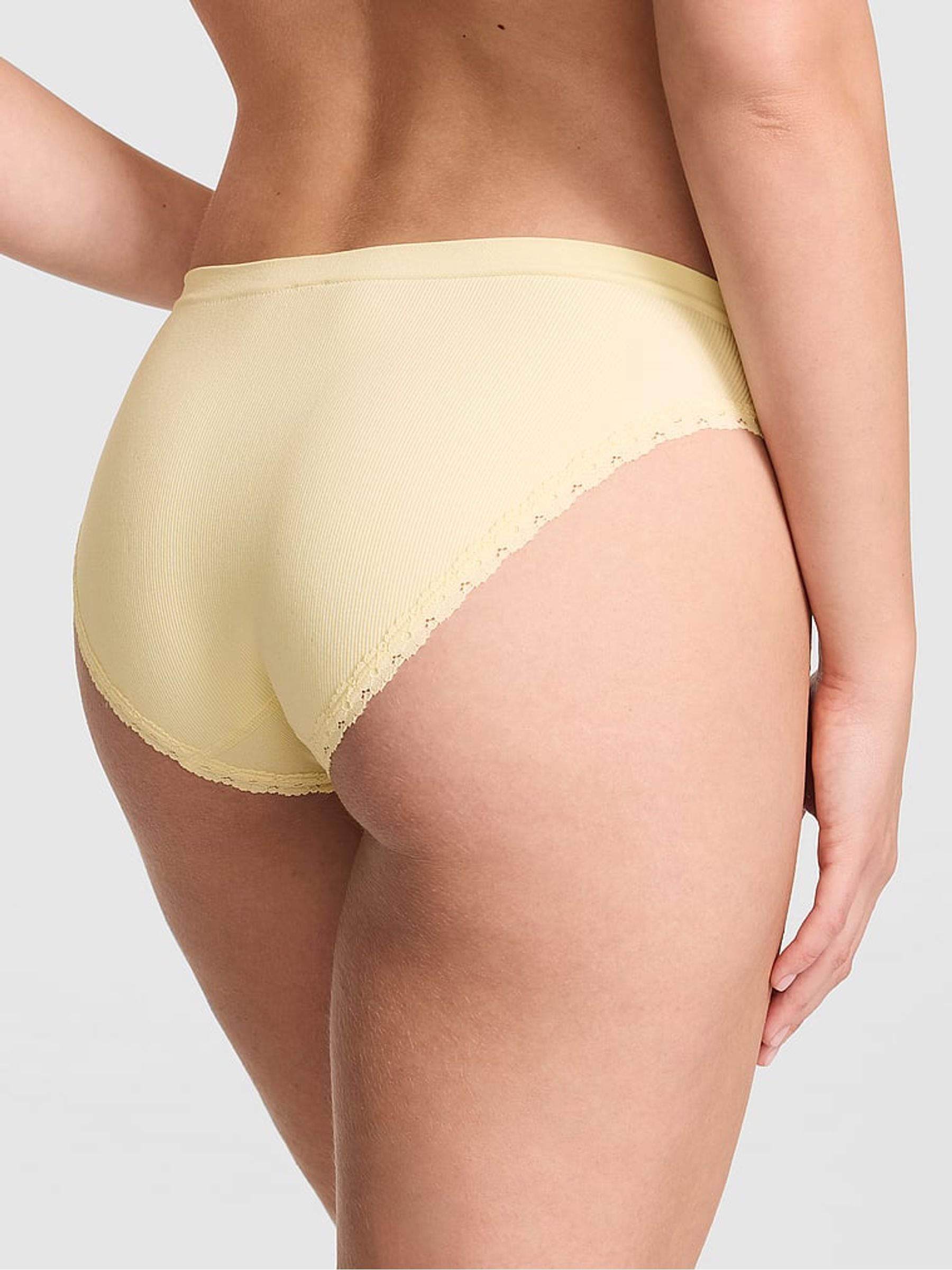 Palest Yellow Bikini Seamless Ribbed Knickers - Image 2 of 2