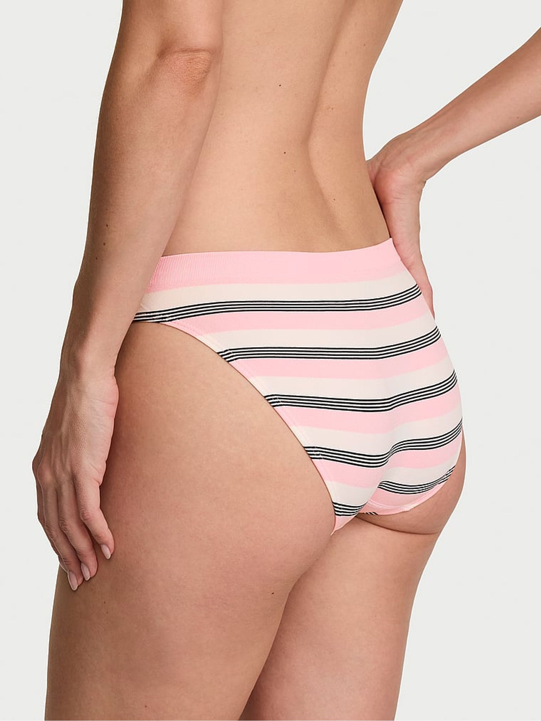 Pretty Blossom Pink Bikini Stripe Knickers - Image 2 of 2