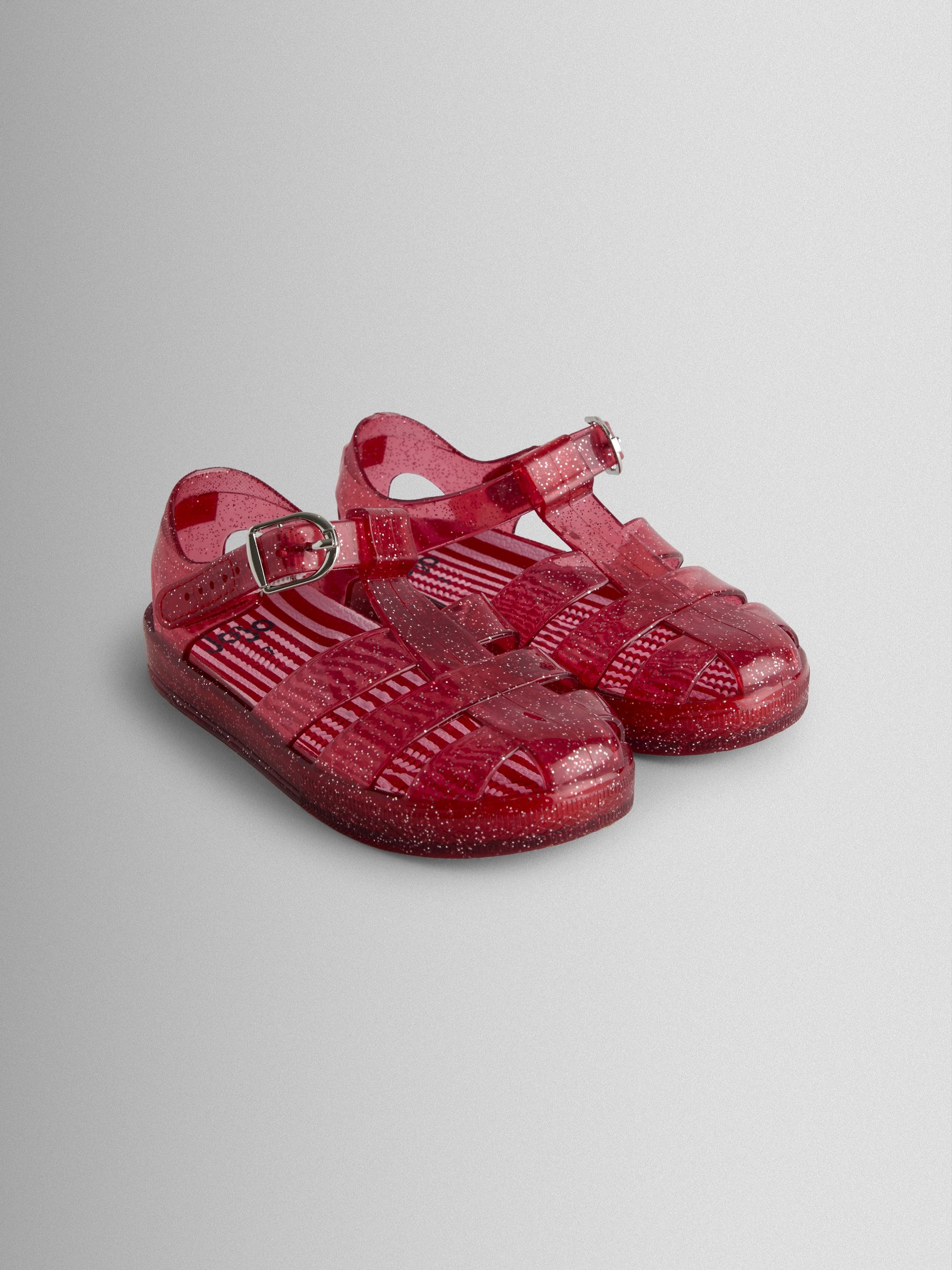 Red Glitter Jelly Sandals - Image 1 of 4 Red Glitter Jelly Sandals - Image 1 of 4