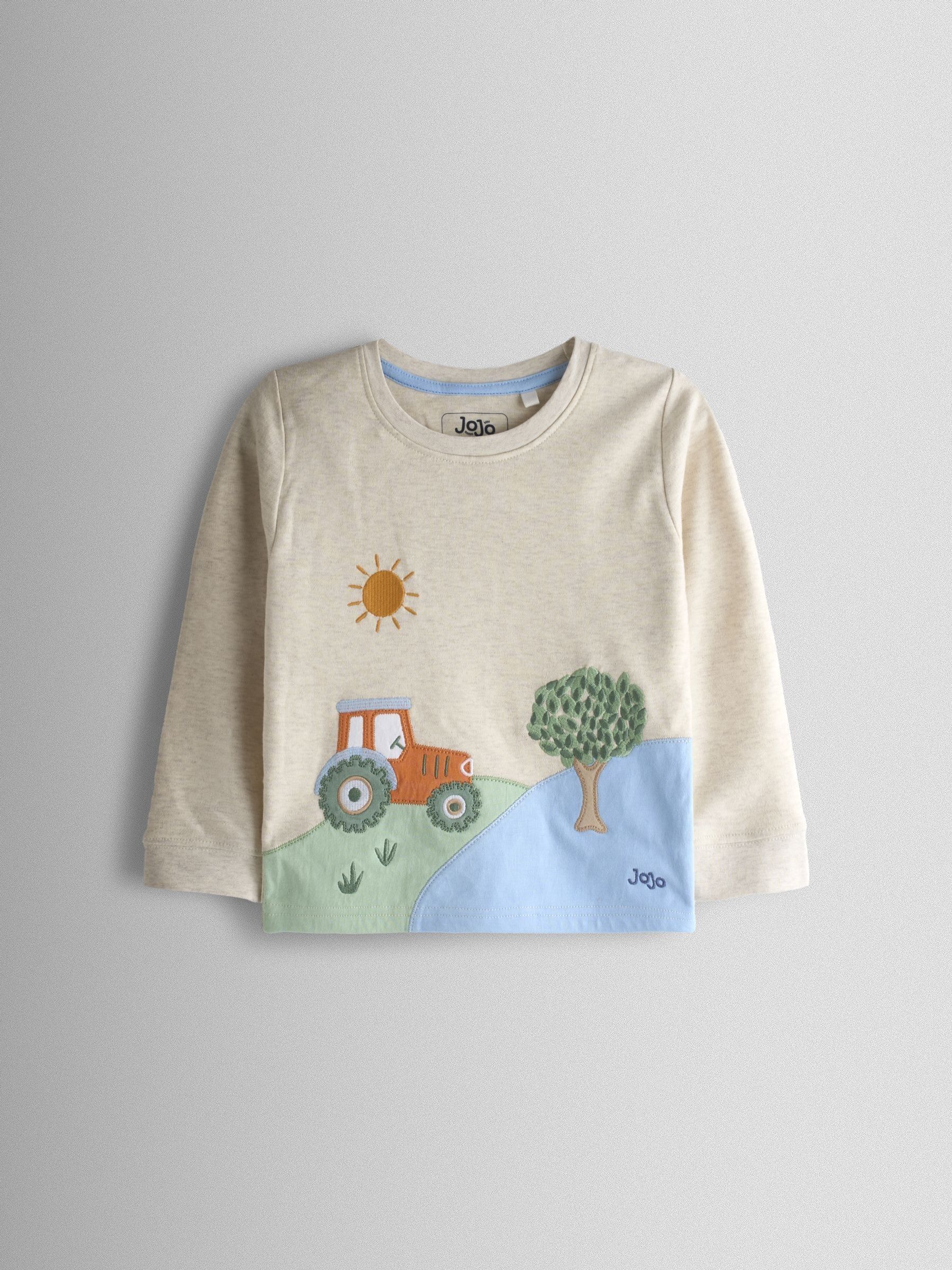 Blue Tractor Appliqué 2-Pack Pyjamas - Image 2 of 12