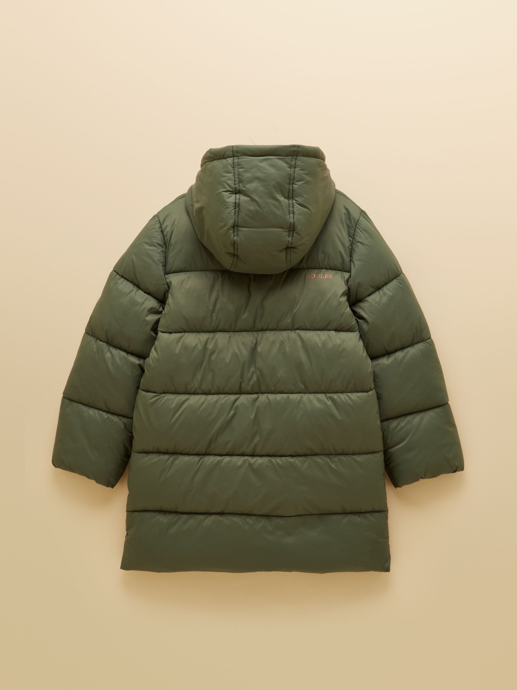 Boys' Long Cairn Khaki Green Showerproof Padded Coat - Image 2 of 5